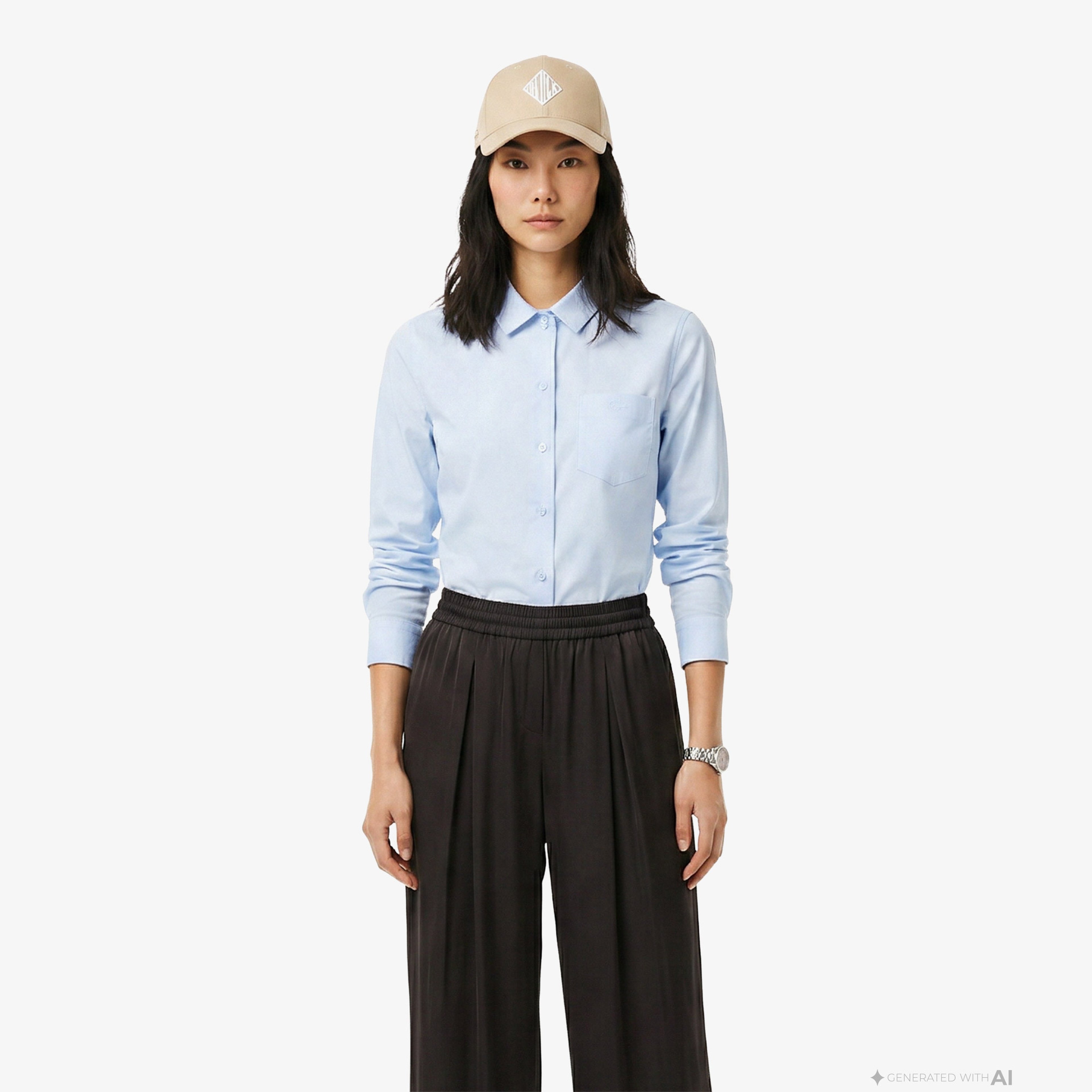 Kadın Slim Fit Mavi Gömlek Kadın Slim Fit Mavi Gömlek
