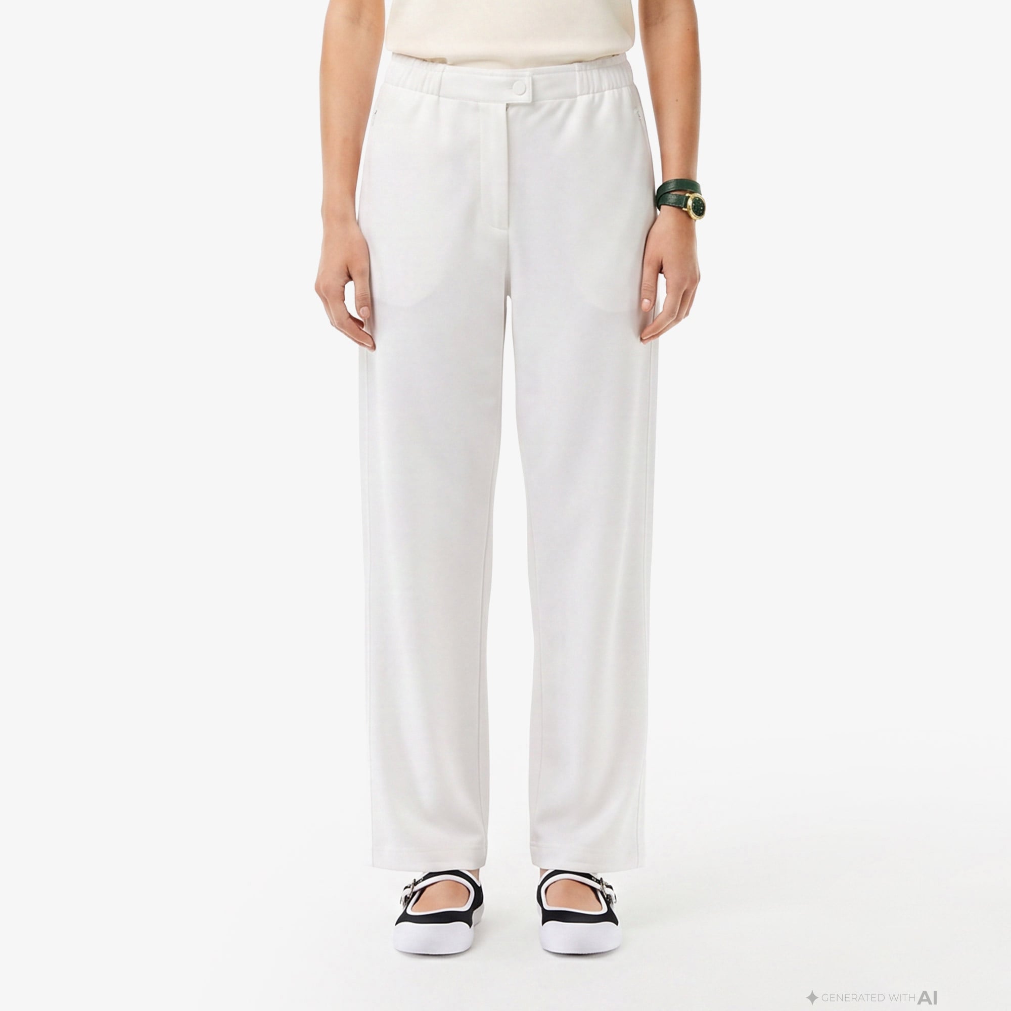 Kadın Relaxed Fit Beyaz Pantolon