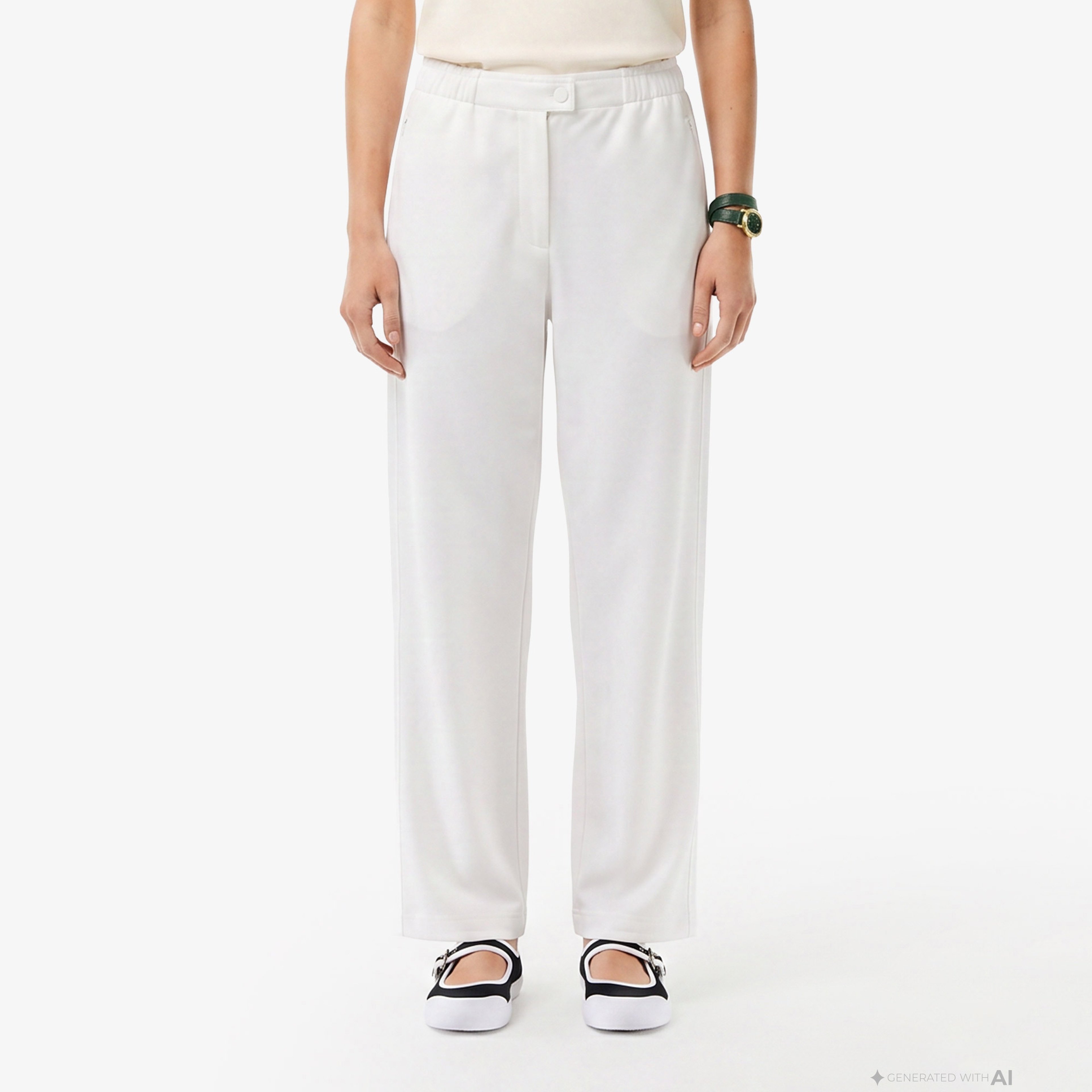 Kadın Relaxed Fit Beyaz Pantolon