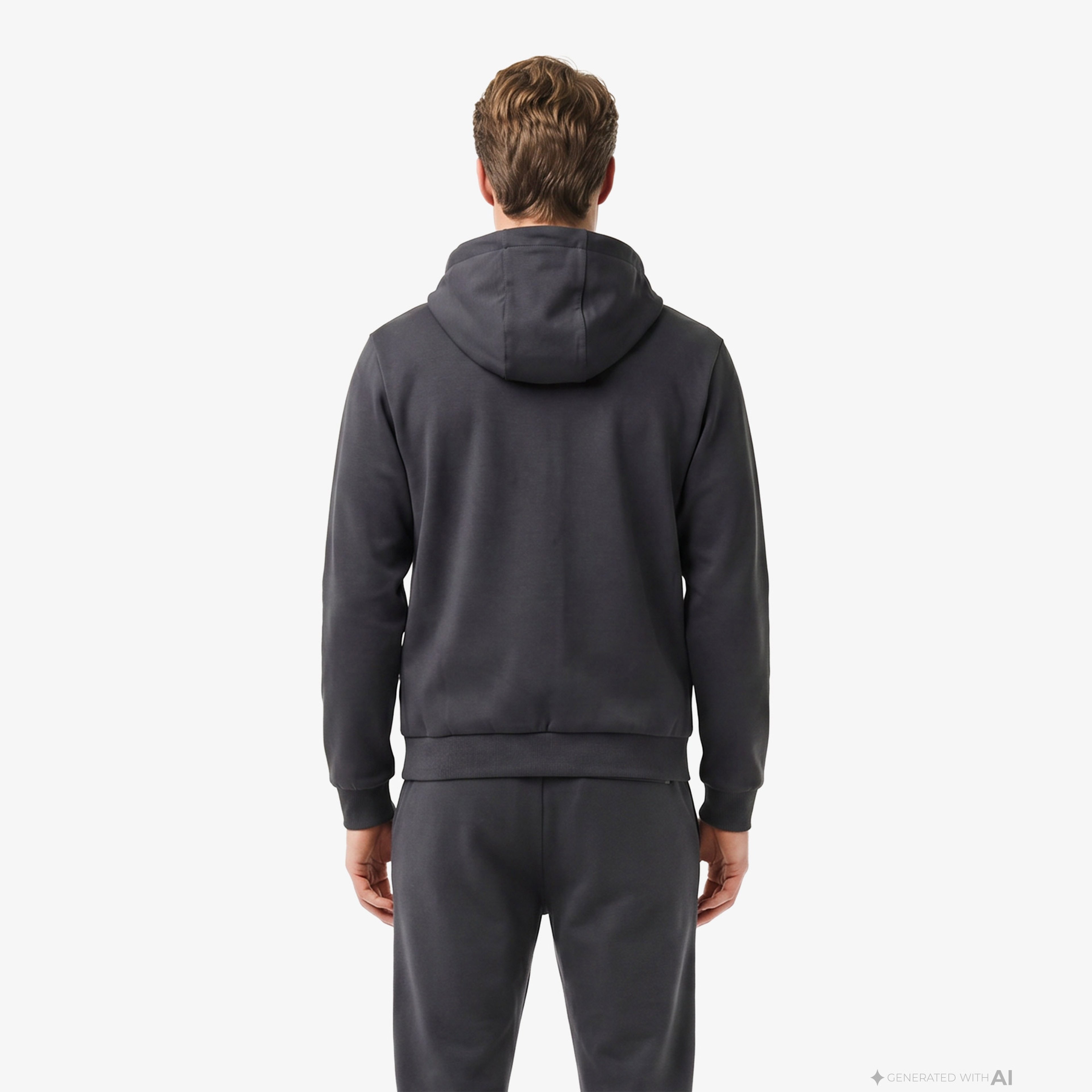 Erkek Regular Fit Fermuarlı Renk Bloklu Koyu Gri Sweatshirt