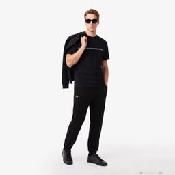 Erkek Relaxed Fit Bisiklet Yaka Baskılı Siyah T-Shirt Siyah