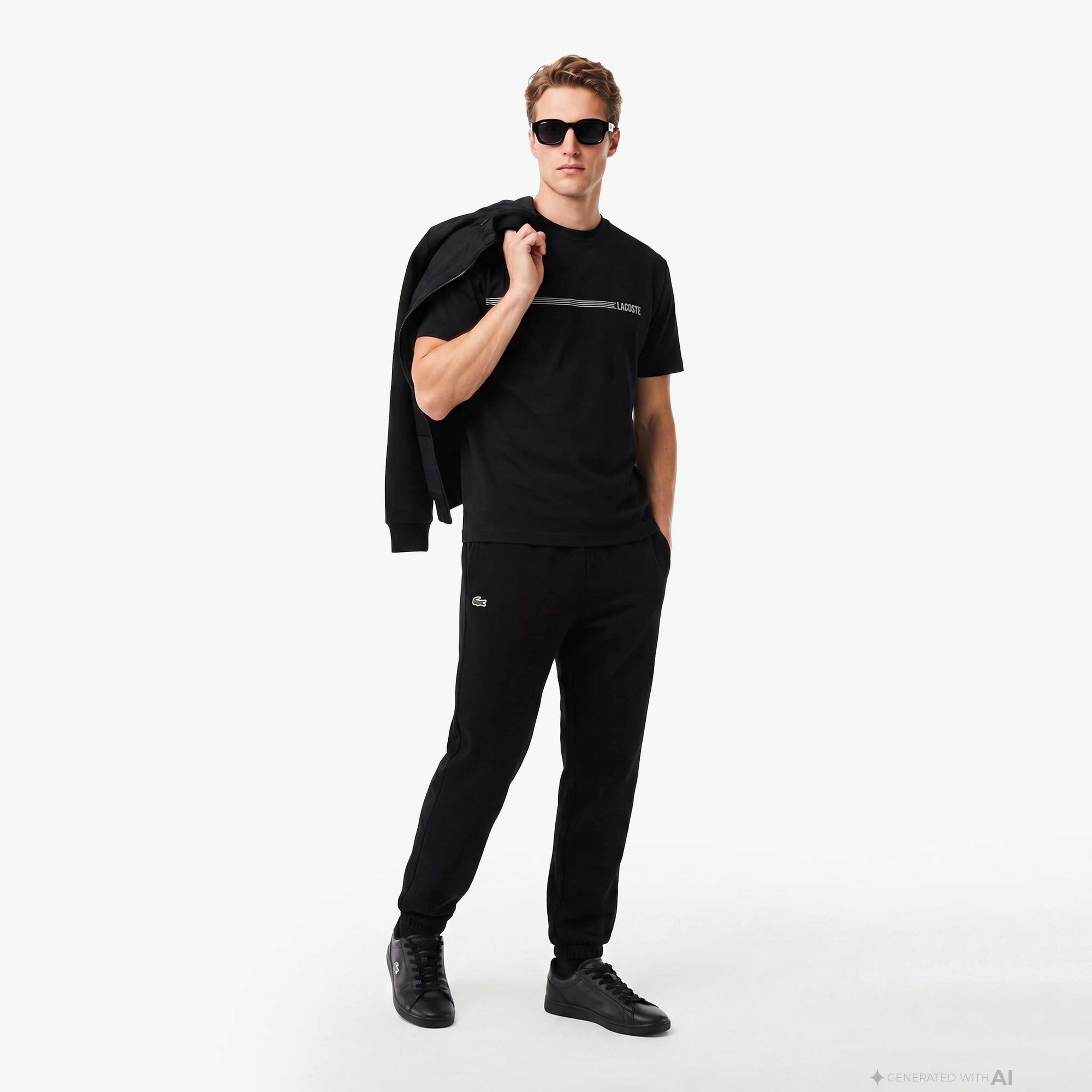 Erkek Relaxed Fit Bisiklet Yaka Baskılı Siyah T-Shirt