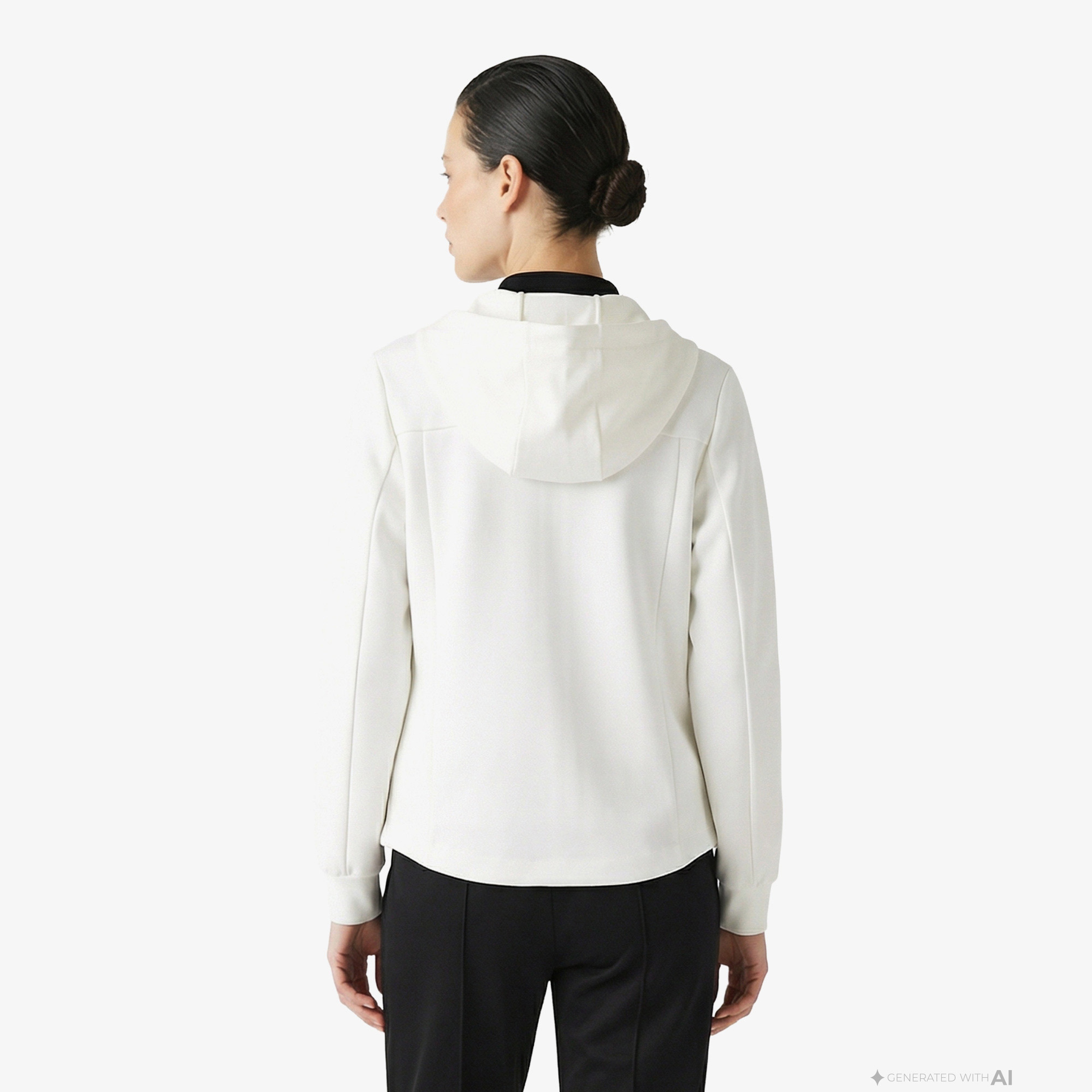 Kadın Regular Fit Kapüşonlu Beyaz Sweatshirt Kadın Regular Fit Kapüşonlu Beyaz Sweatshirt