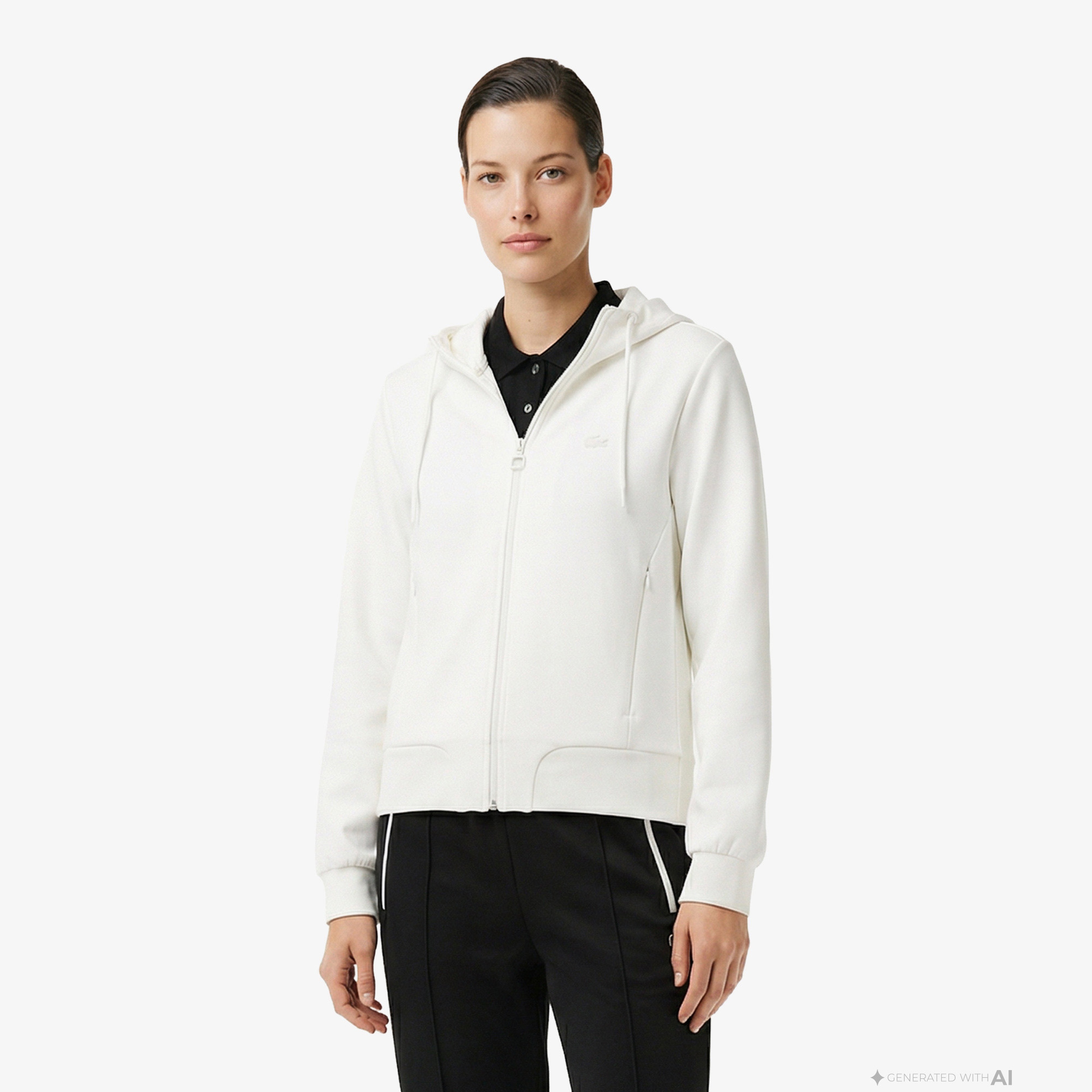 Kadın Regular Fit Kapüşonlu Beyaz Sweatshirt Kadın Regular Fit Kapüşonlu Beyaz Sweatshirt