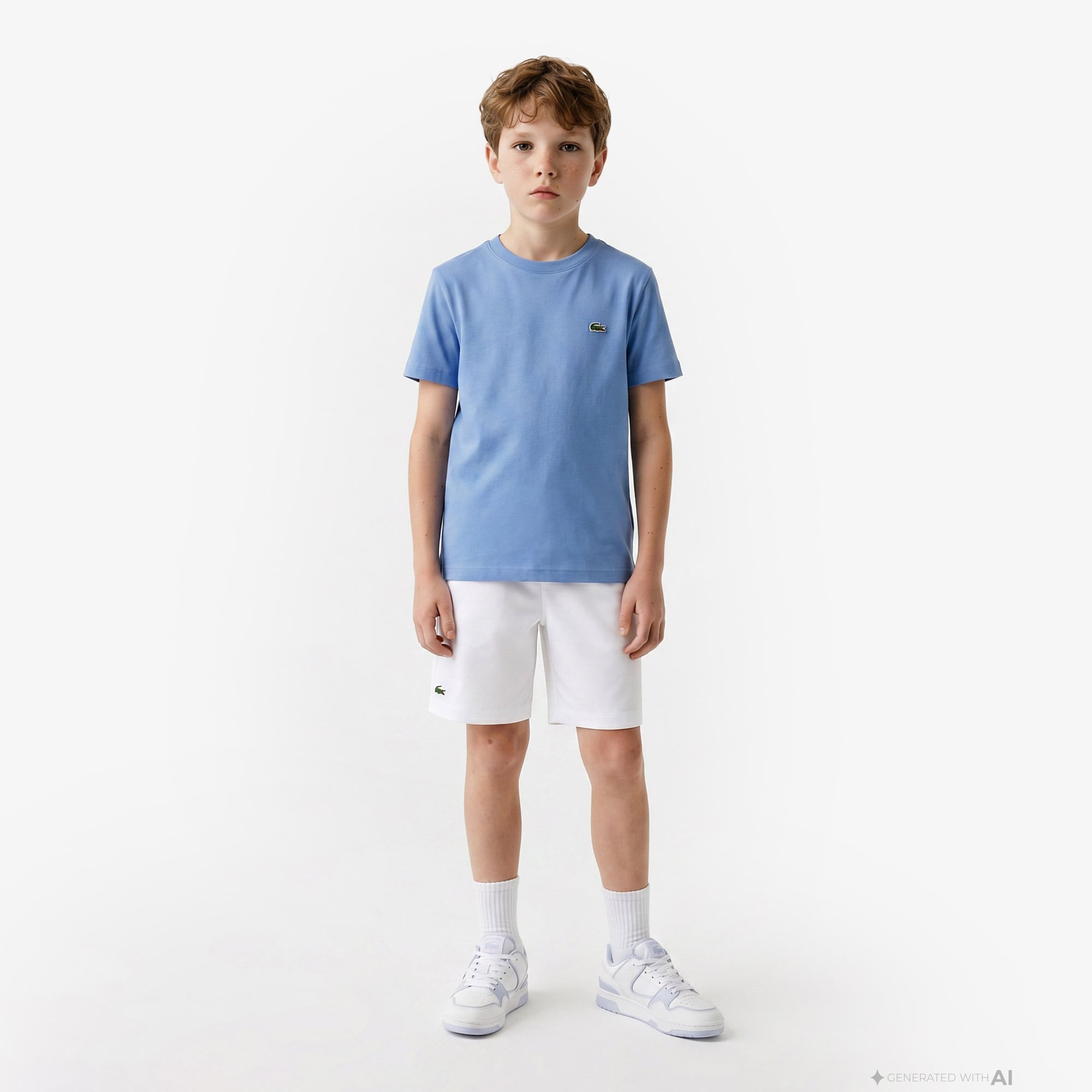 Lacoste Çocuk Bisiklet Yaka Mavi T-Shirt görsel 4