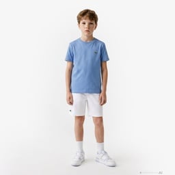 Çocuk Bisiklet Yaka Mavi T-Shirt Mavi
