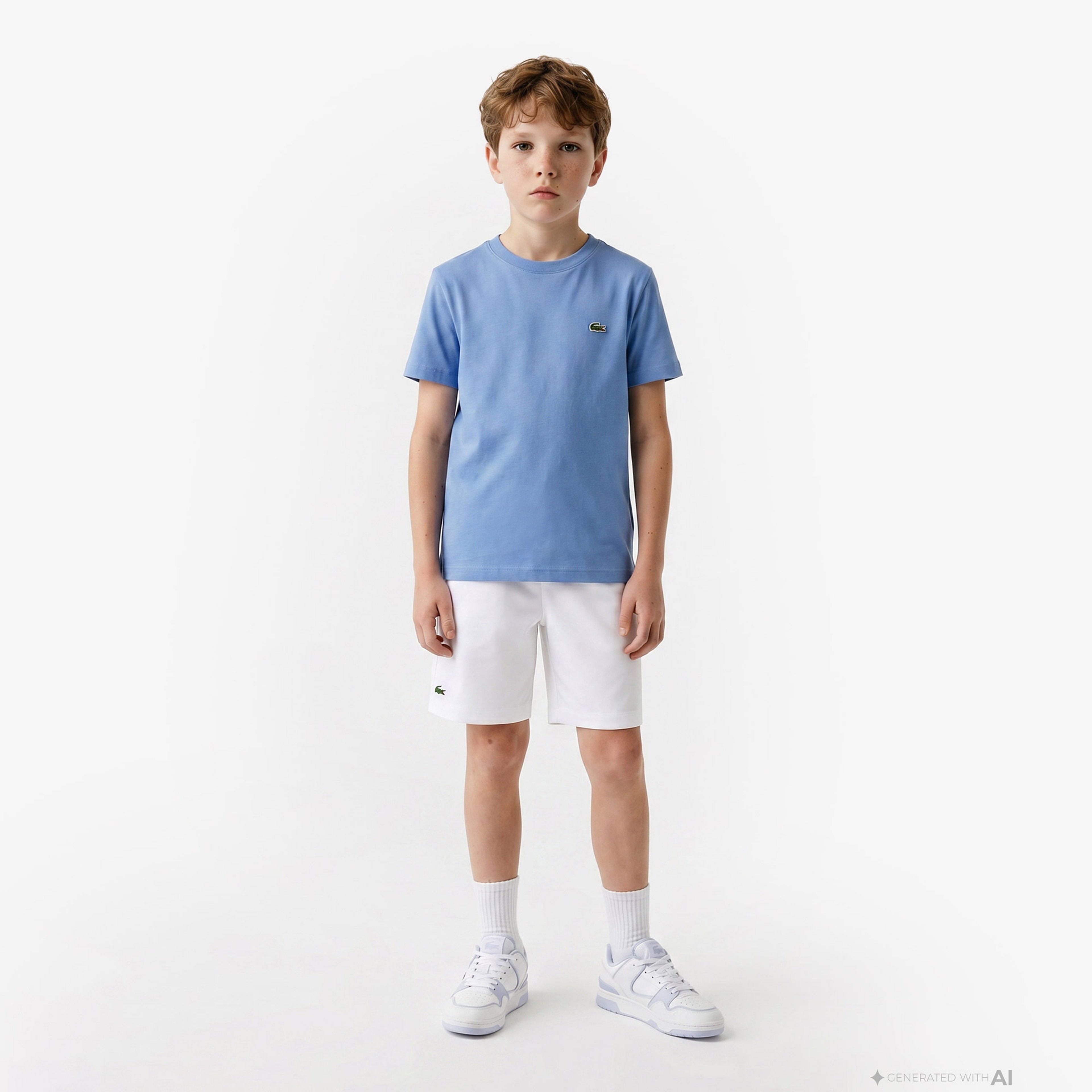 Çocuk Bisiklet Yaka Mavi T-Shirt