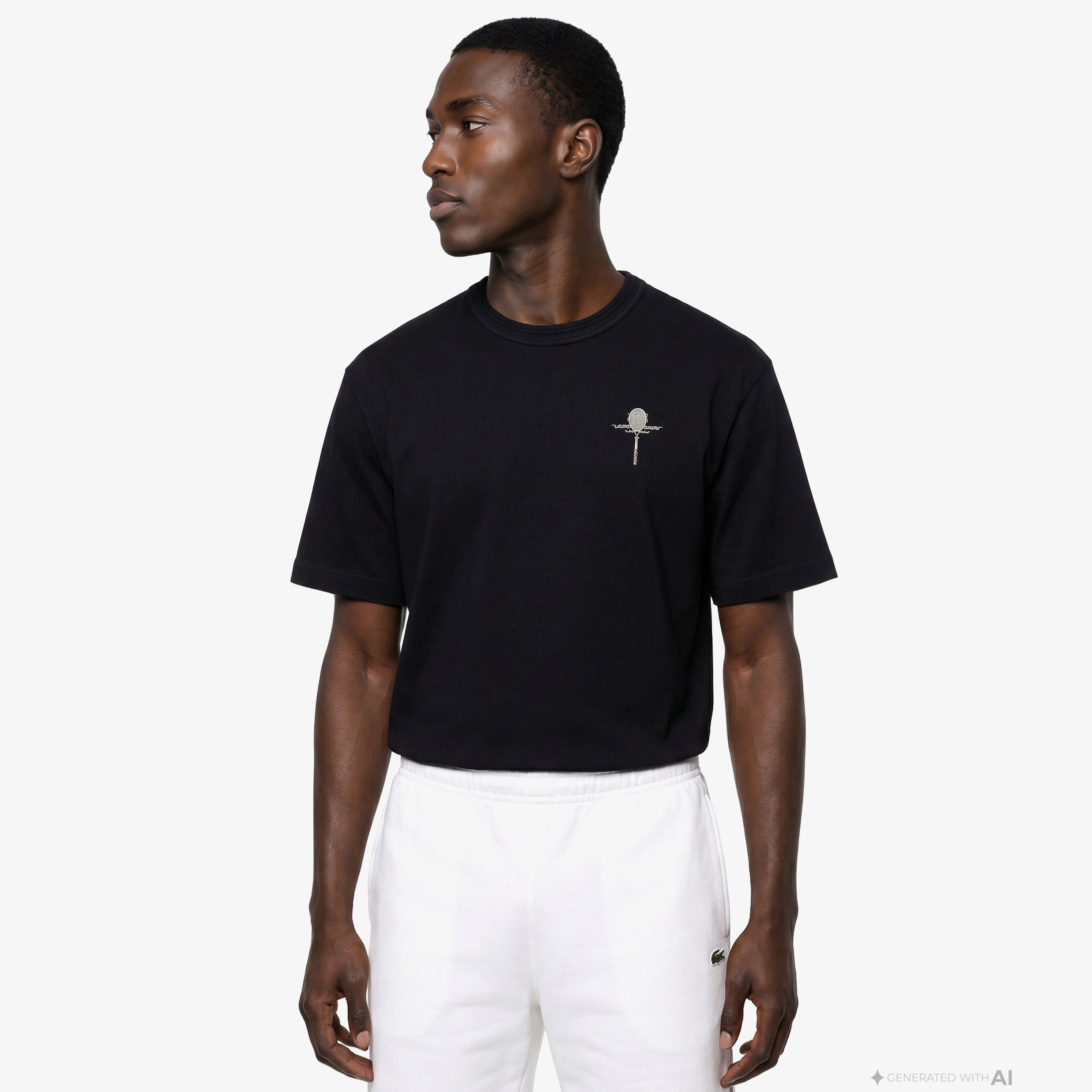 Erkek Loose Fit Bisiklet Yaka Siyah T-Shirt Erkek Loose Fit Bisiklet Yaka Siyah T-Shirt
