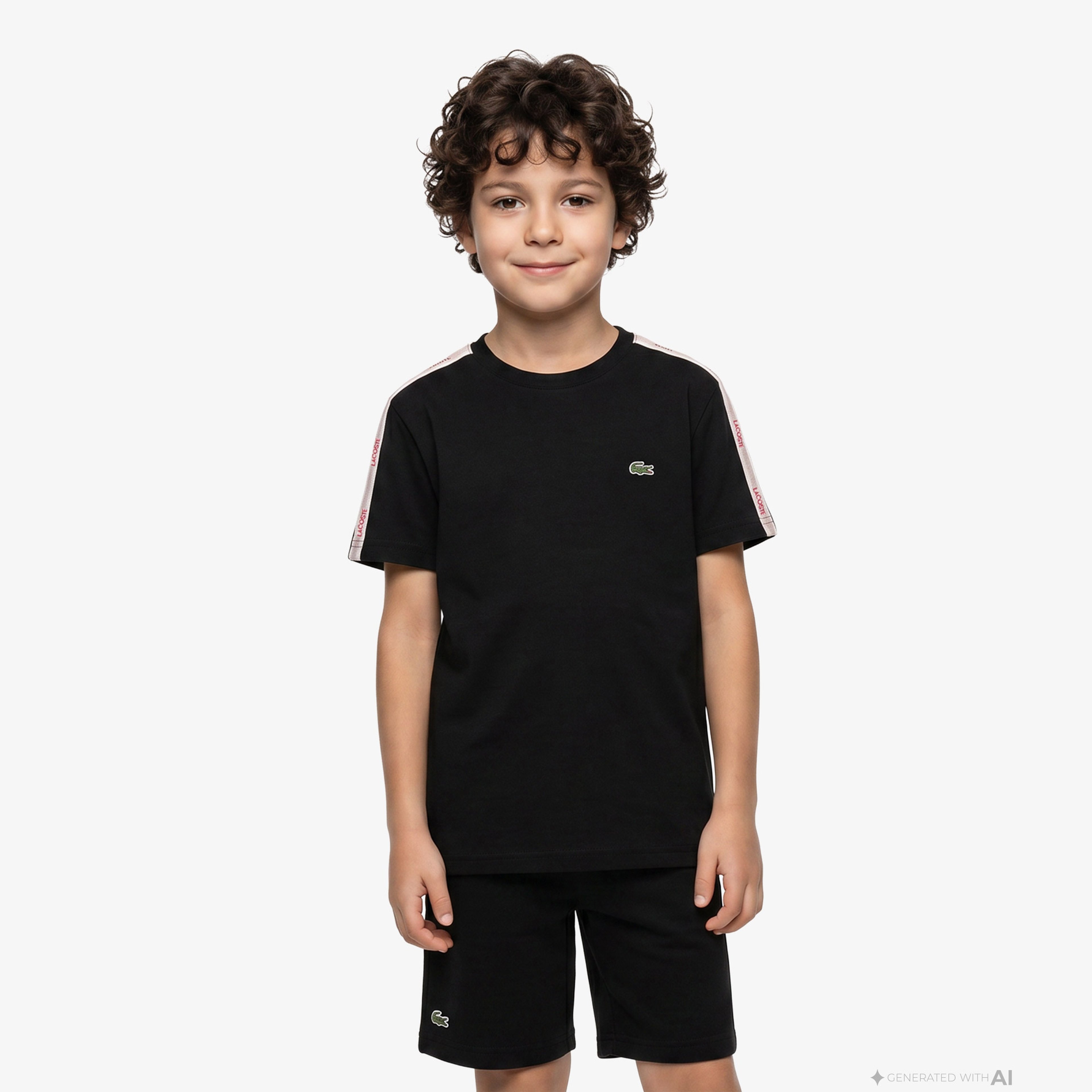 Çocuk Bisiklet Yaka Siyah T-Shirt
