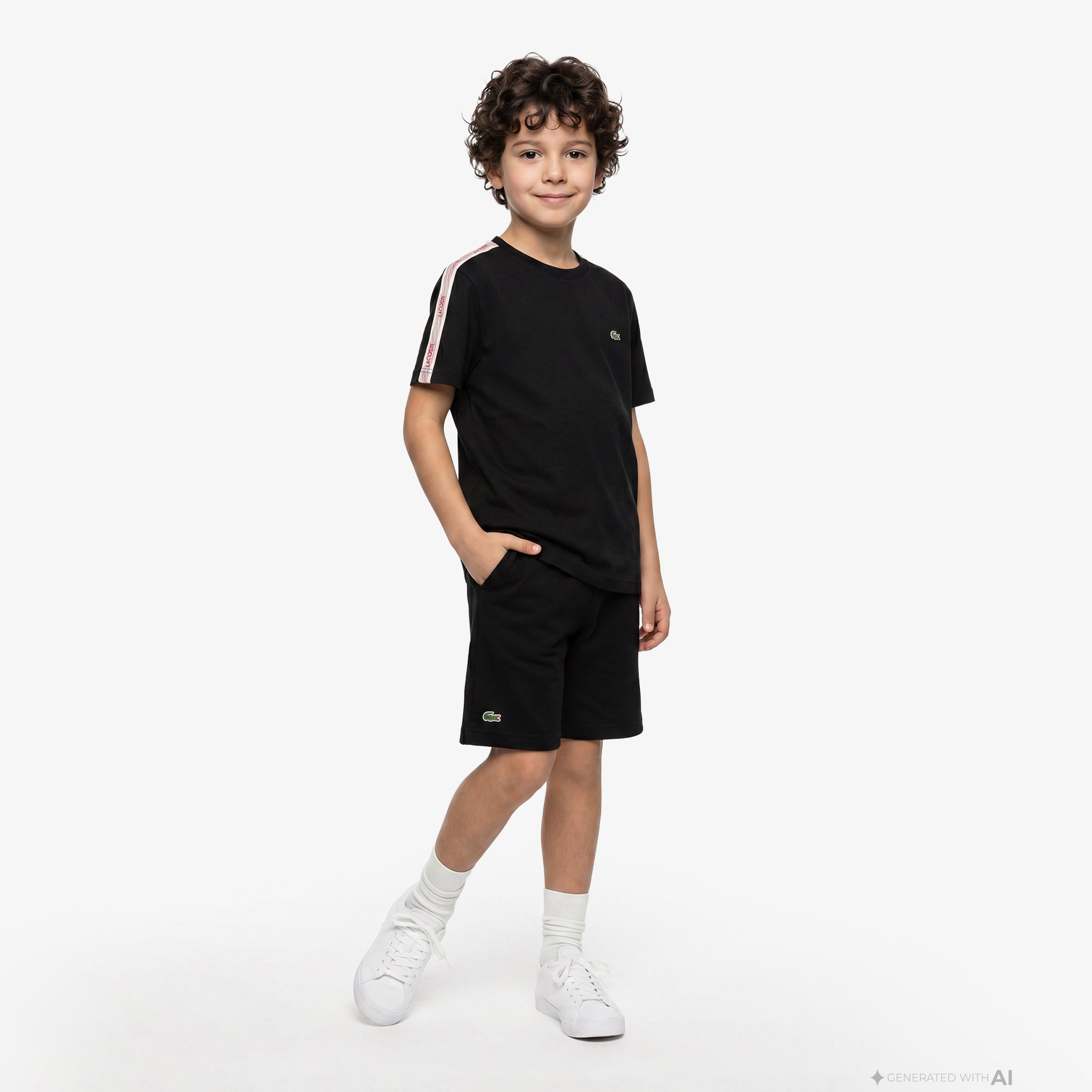 Çocuk Bisiklet Yaka Siyah T-Shirt