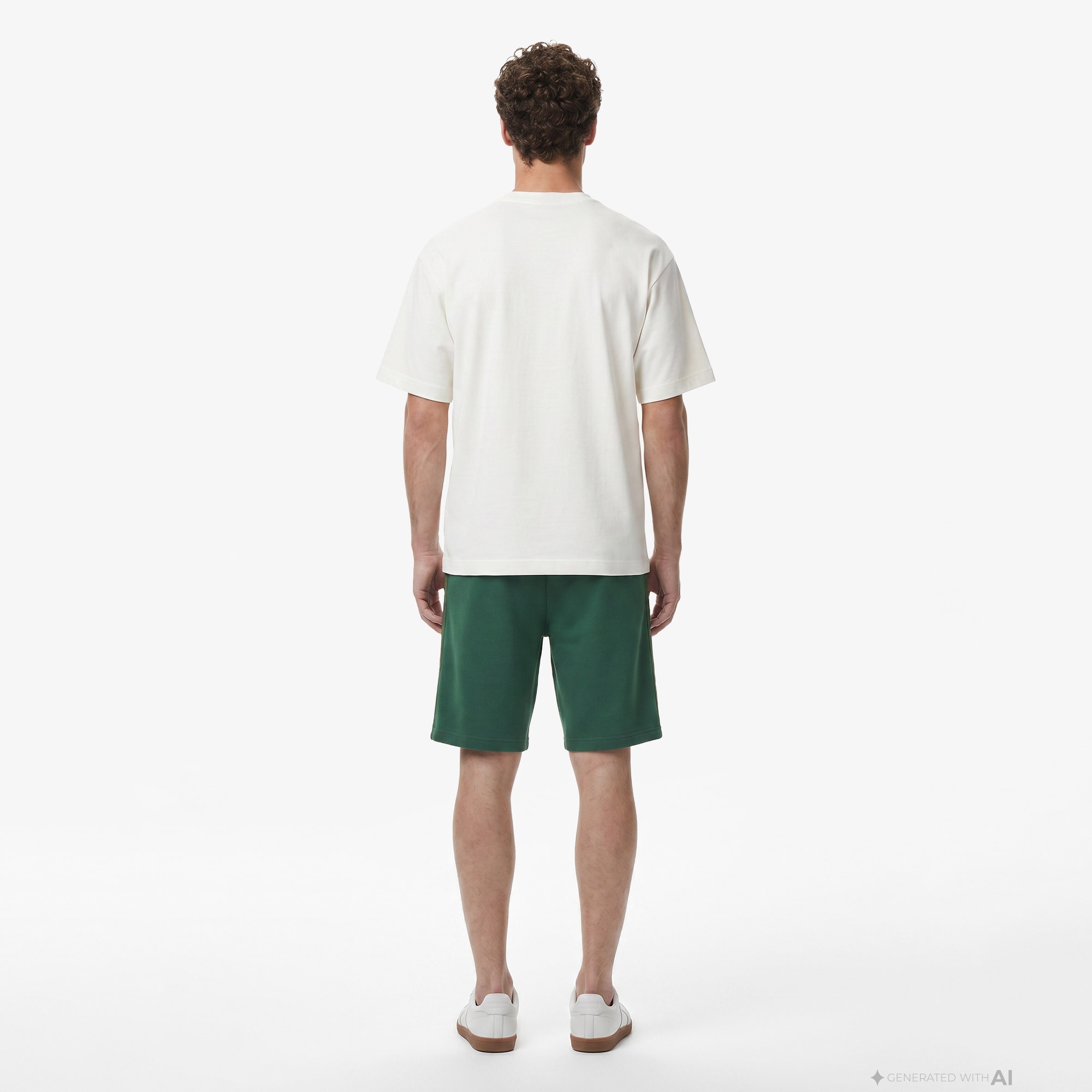 Erkek Loose Fit Bisiklet Yaka Beyaz T-Shirt