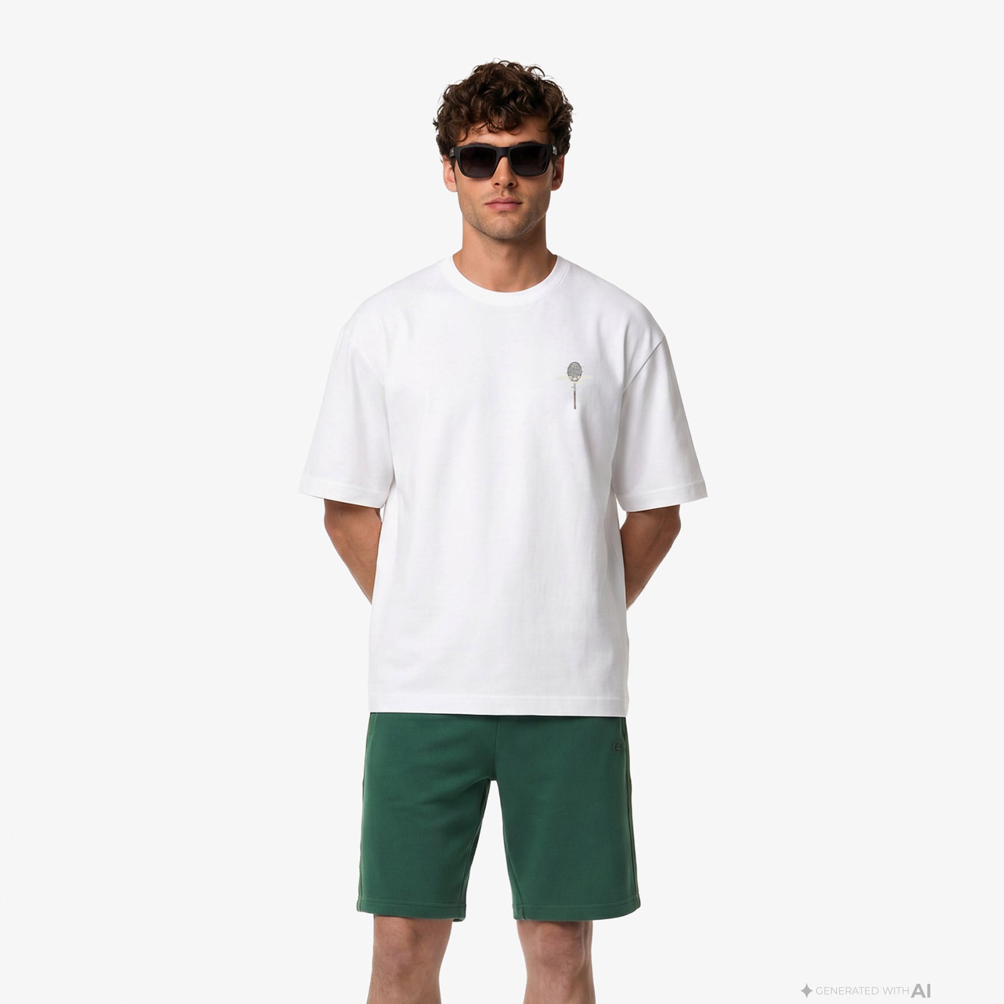 Lacoste Erkek Loose Fit Bisiklet Yaka Beyaz T-Shirt