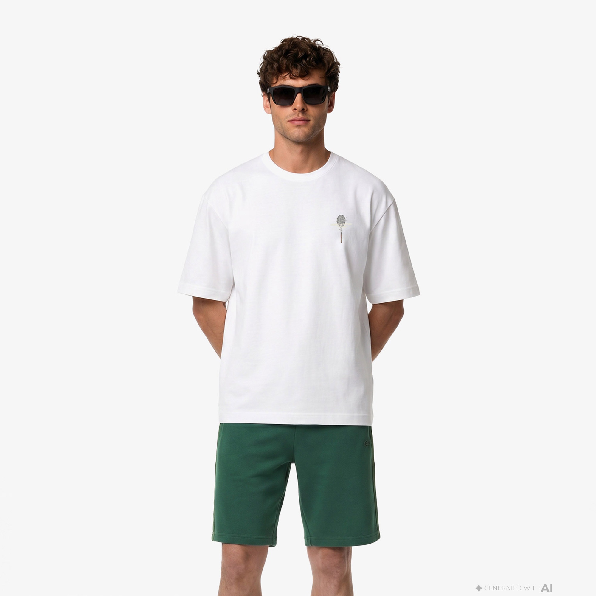 Erkek Loose Fit Bisiklet Yaka Beyaz T-Shirt