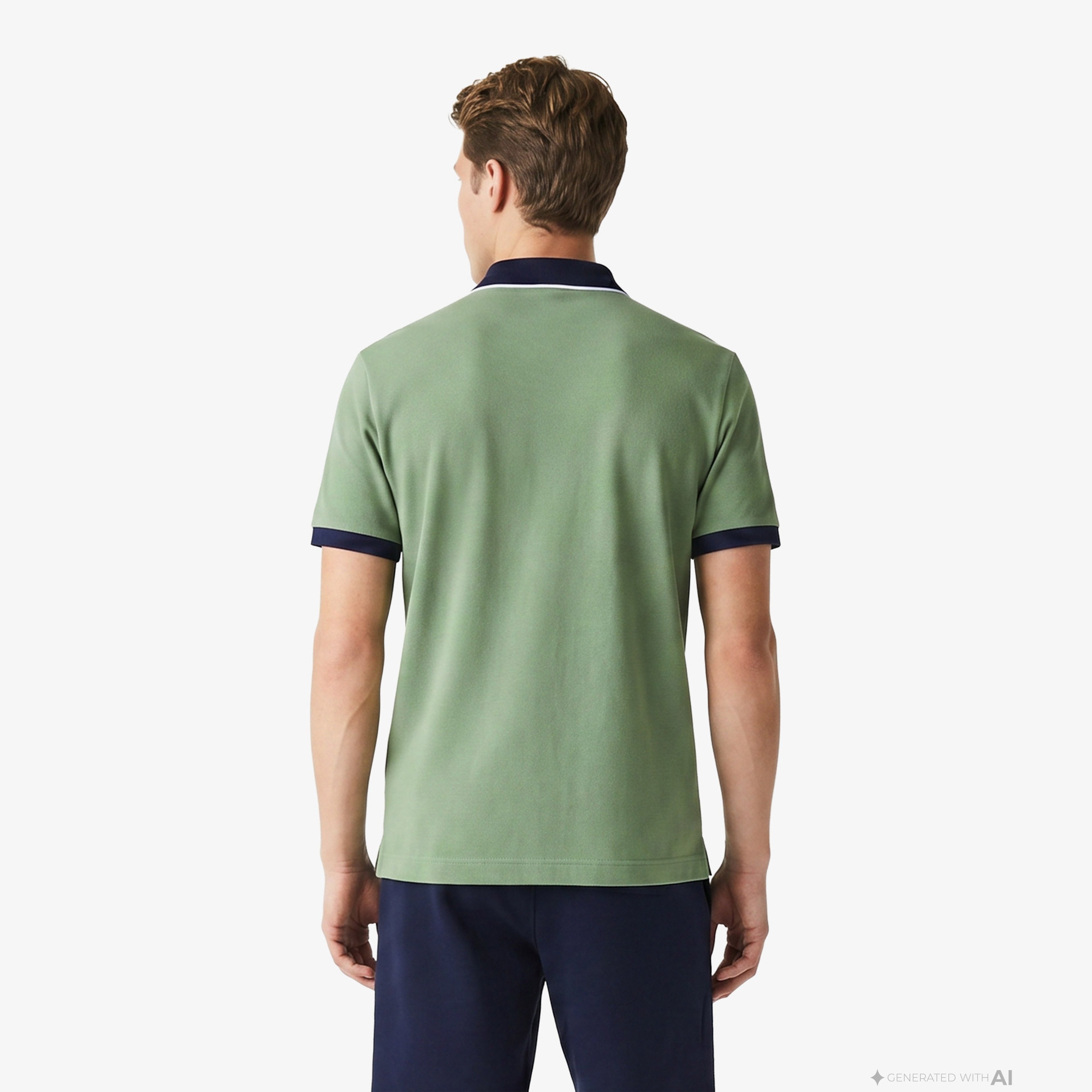 Erkek Regular Fit Renk Bloklu Yeşil Polo Erkek Regular Fit Renk Bloklu Yeşil Polo