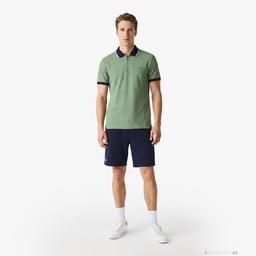 Erkek Regular Fit Renk Bloklu Yeşil Polo Yeşil