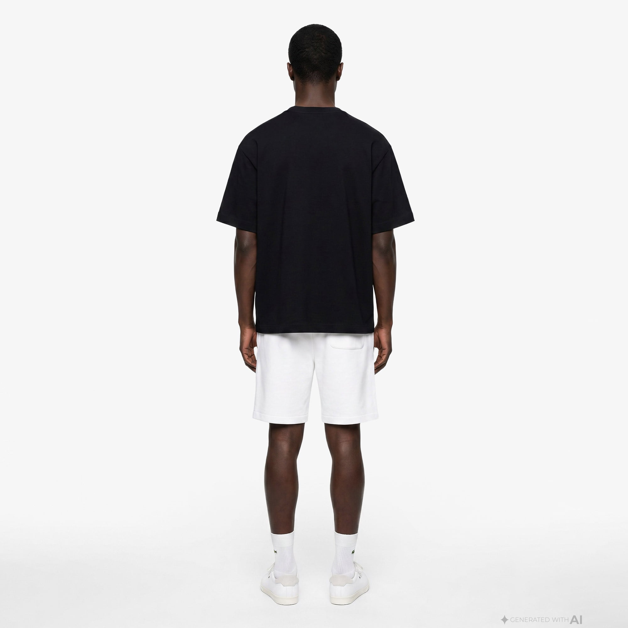 Lacoste Erkek Loose Fit Bisiklet Yaka Siyah T-Shirt görsel 2