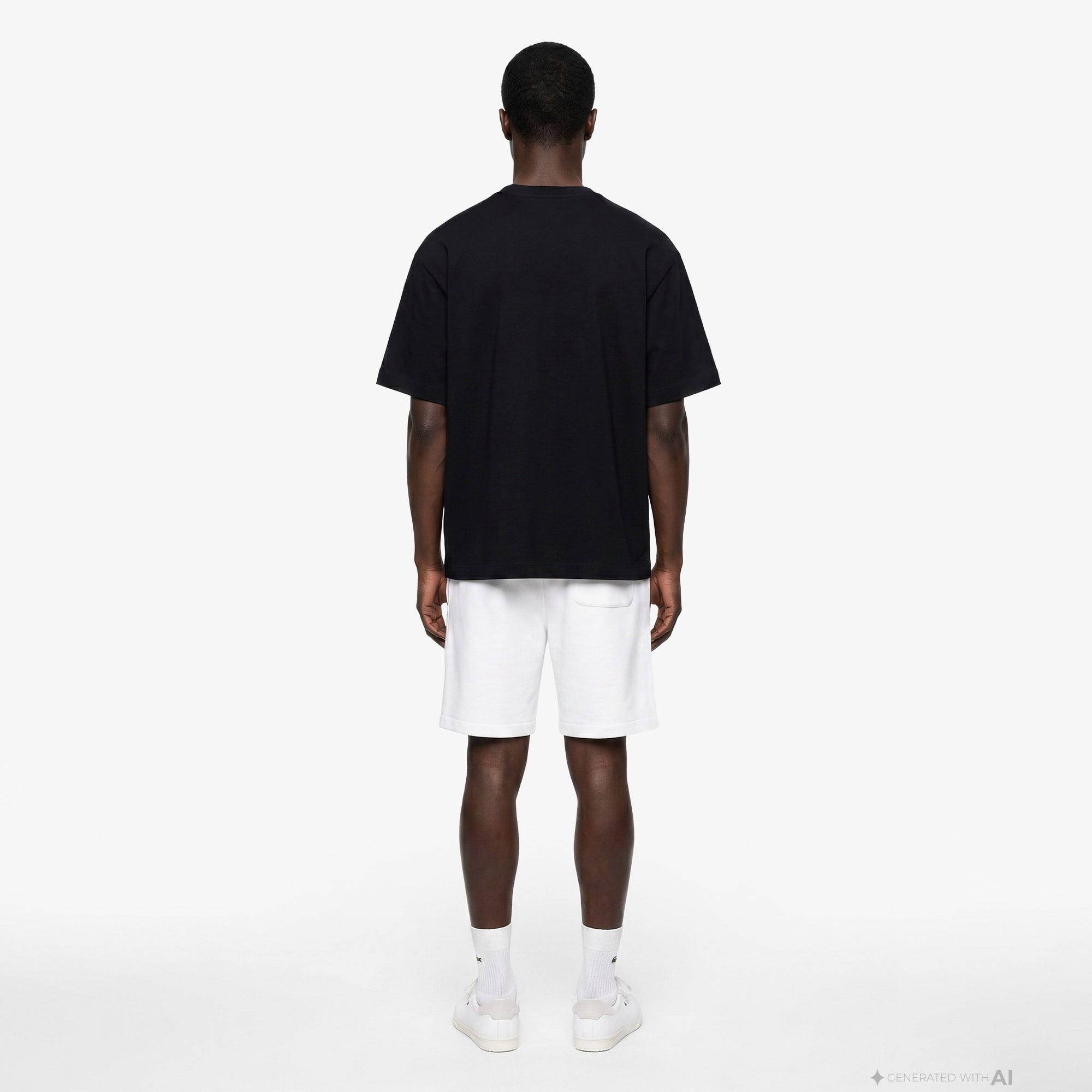 Erkek Loose Fit Bisiklet Yaka Siyah T-Shirt
