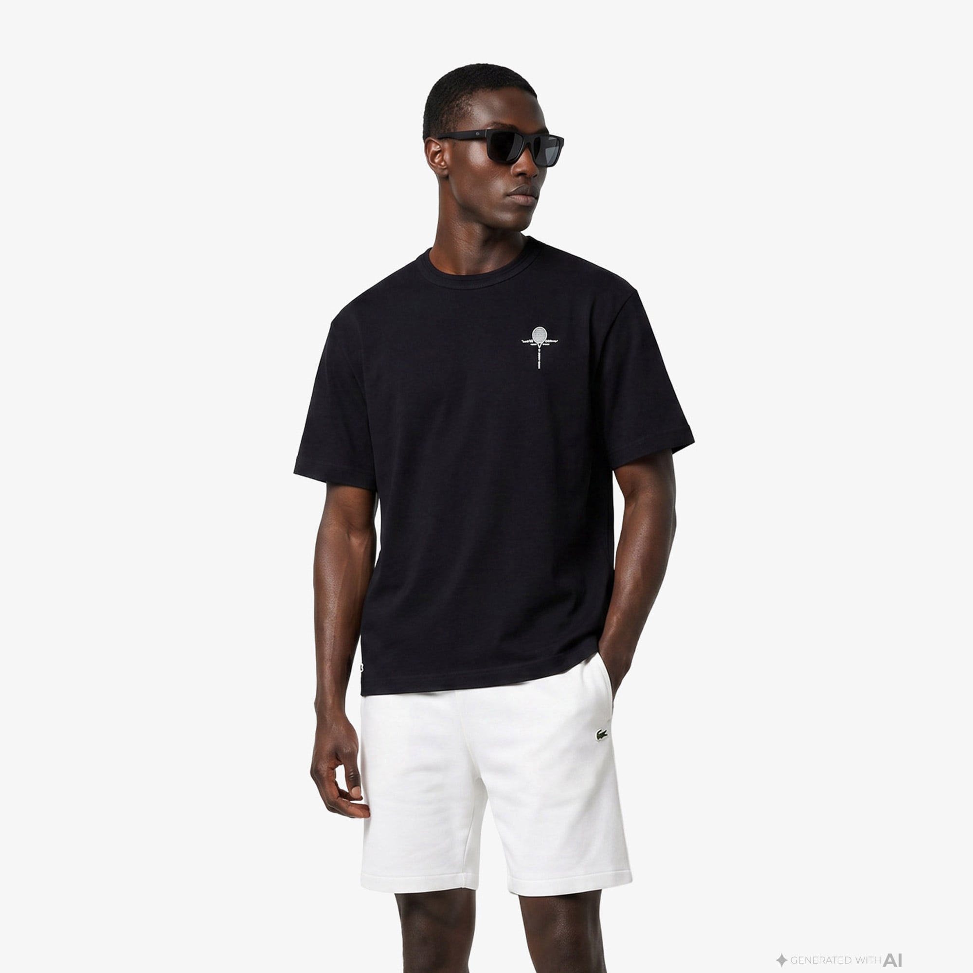 Lacoste Erkek Loose Fit Bisiklet Yaka Siyah T-Shirt