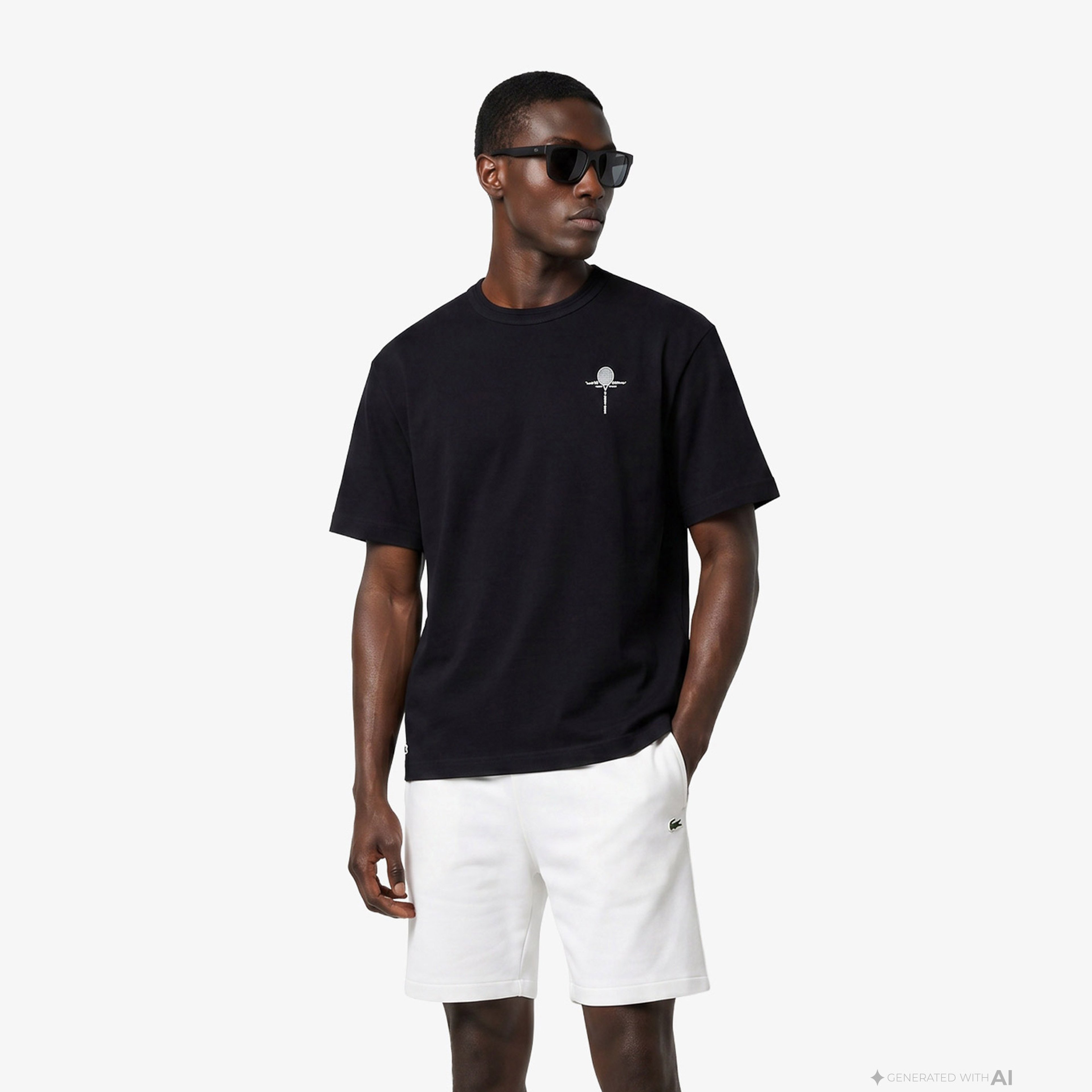 Erkek Loose Fit Bisiklet Yaka Siyah T-Shirt Erkek Loose Fit Bisiklet Yaka Siyah T-Shirt