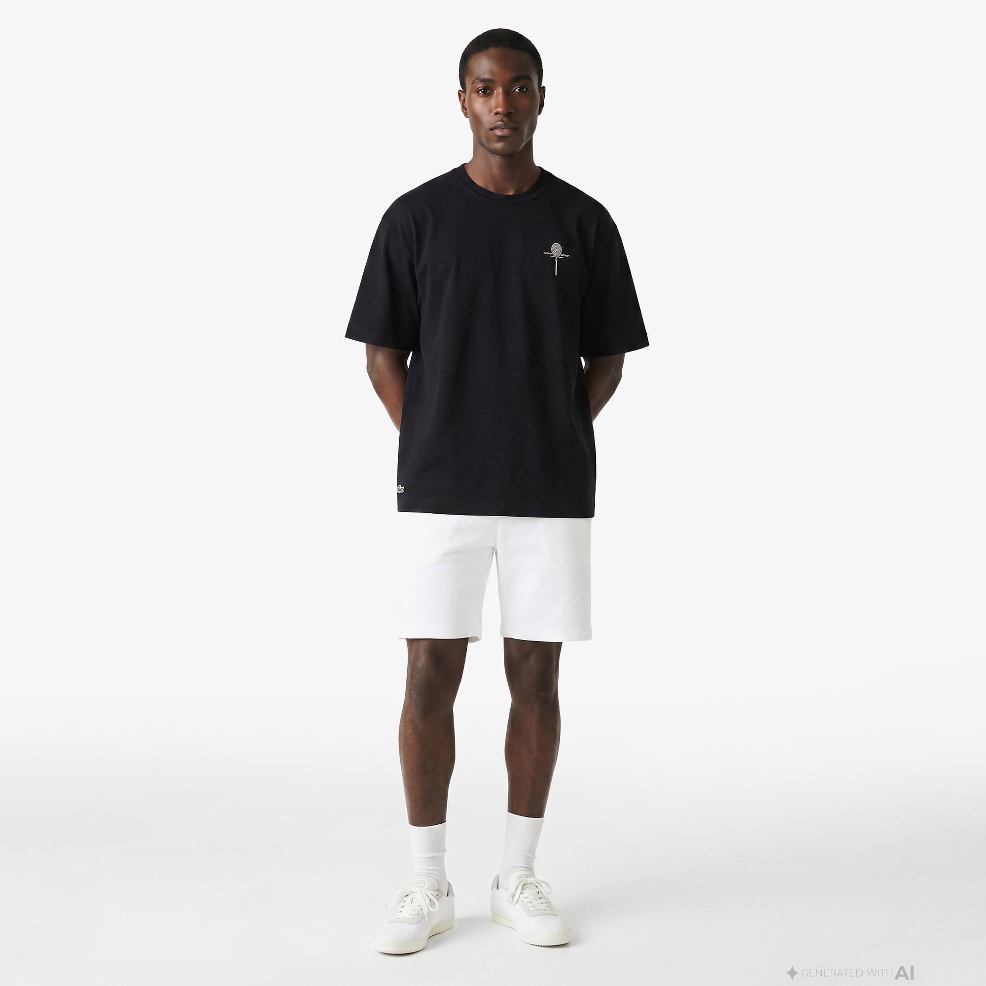 Erkek Loose Fit Bisiklet Yaka Siyah T-Shirt