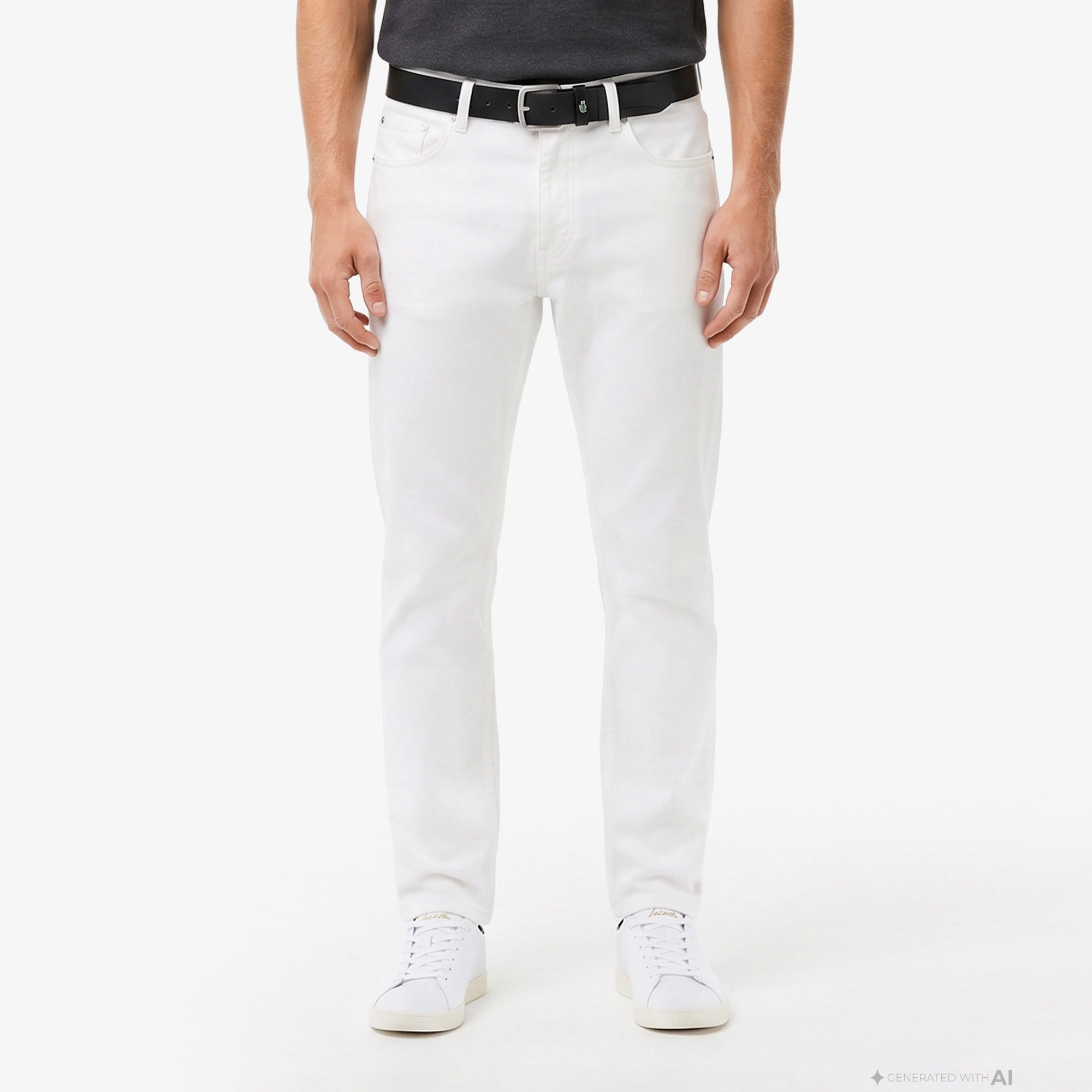 Erkek Slim Fit Krem Jean Pantolon