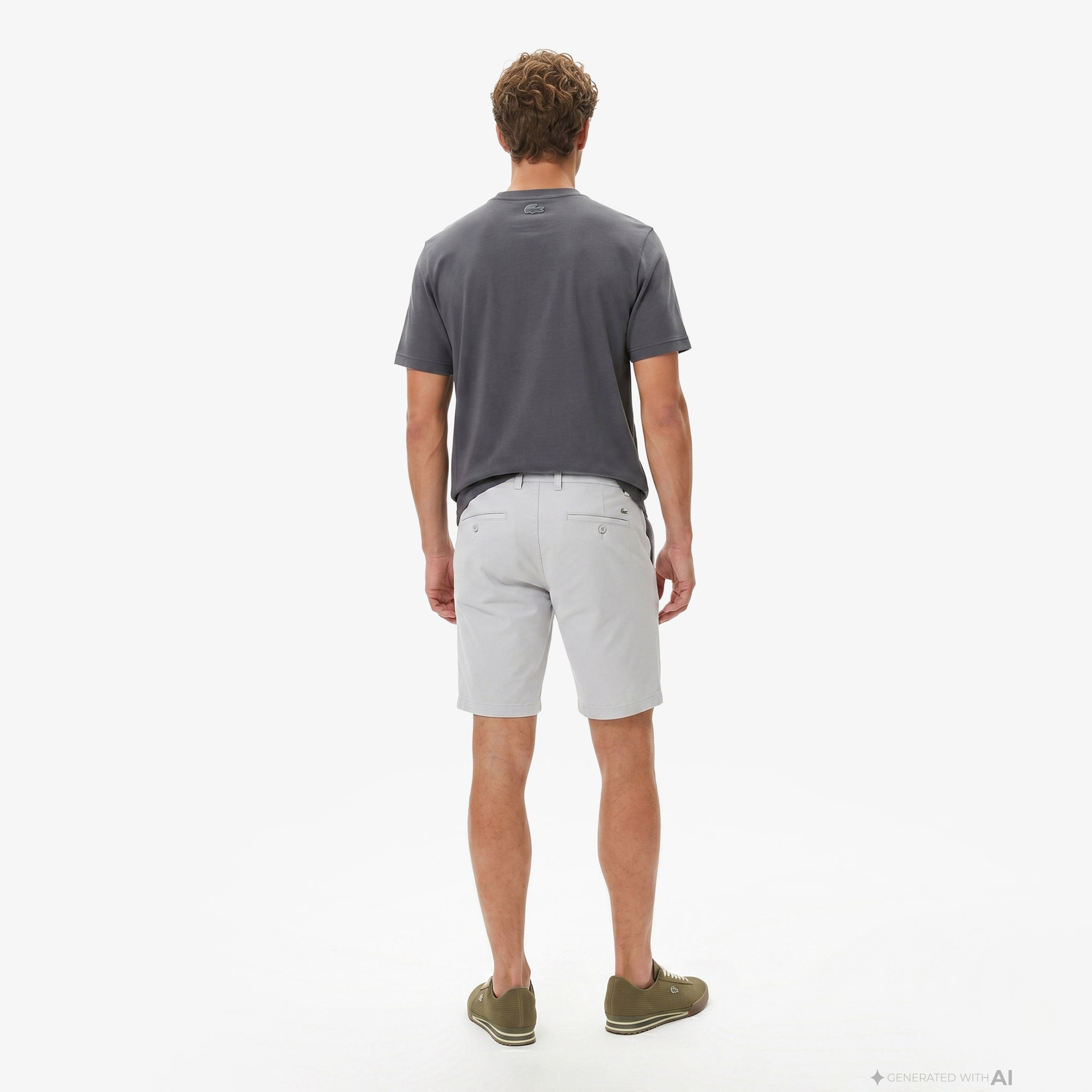 Erkek Slim Fit Gri Bermuda Şort Erkek Slim Fit Gri Bermuda Şort