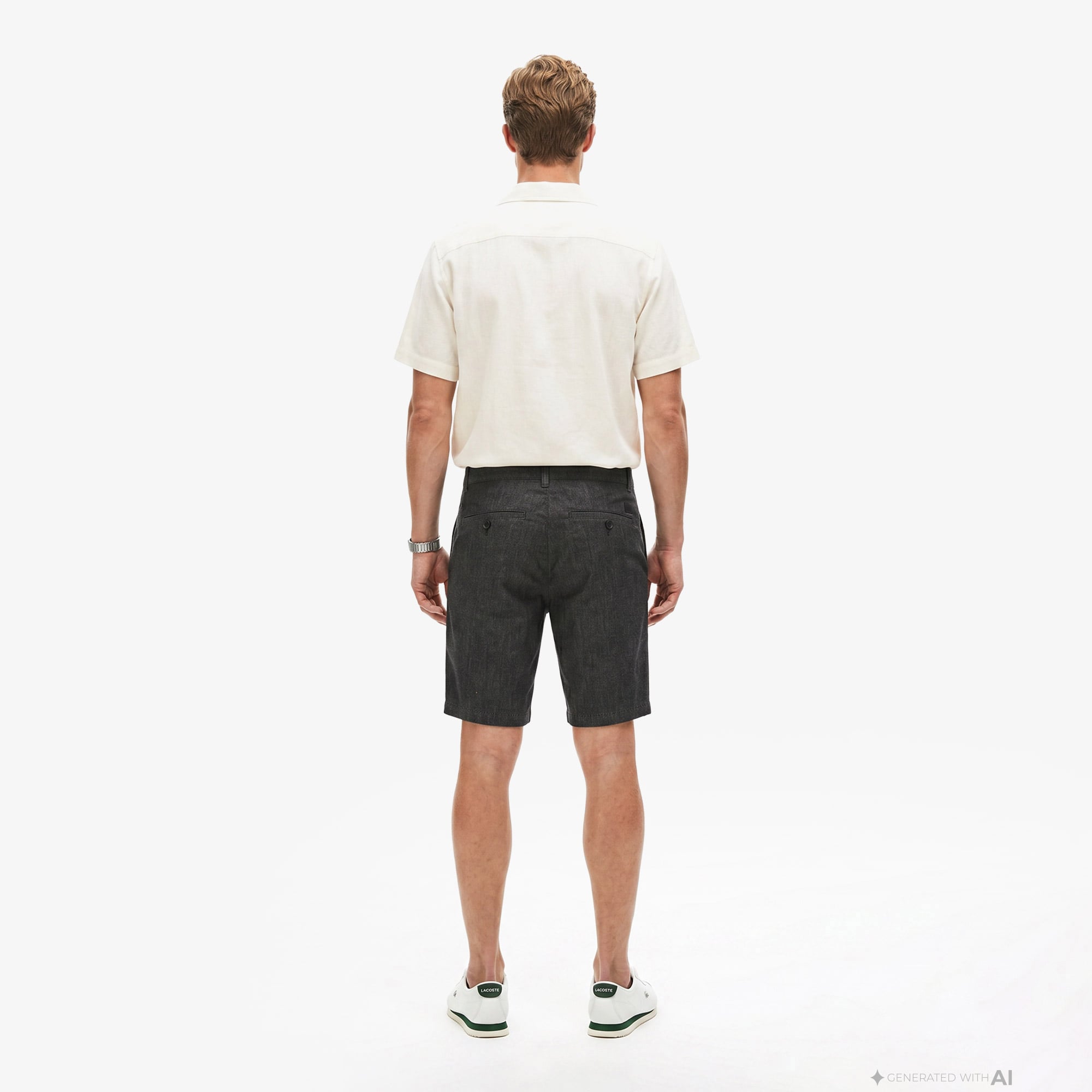 Lacoste Erkek Slim Fit Siyah Bermuda Şort görsel 4