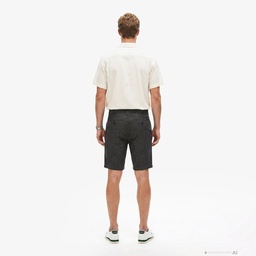 Erkek Slim Fit Siyah Bermuda Şort Siyah