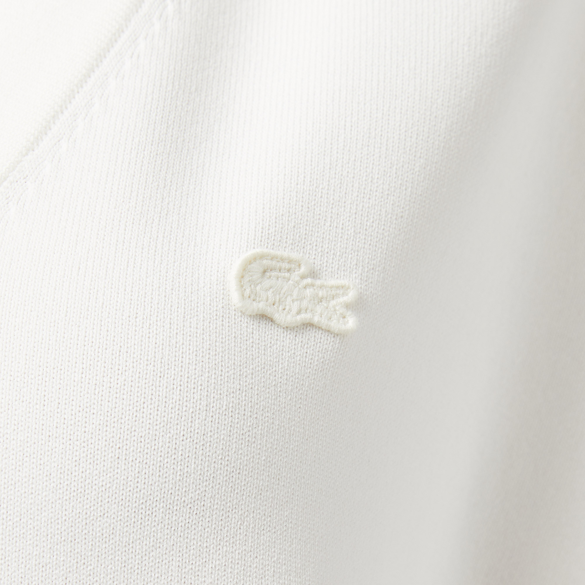 Lacoste Kadın Relaxed Fit Kısa Kollu V Yaka Beyaz Triko görsel 6