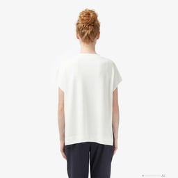 Kadın Relaxed Fit Kısa Kollu V Yaka Beyaz Triko Beyaz