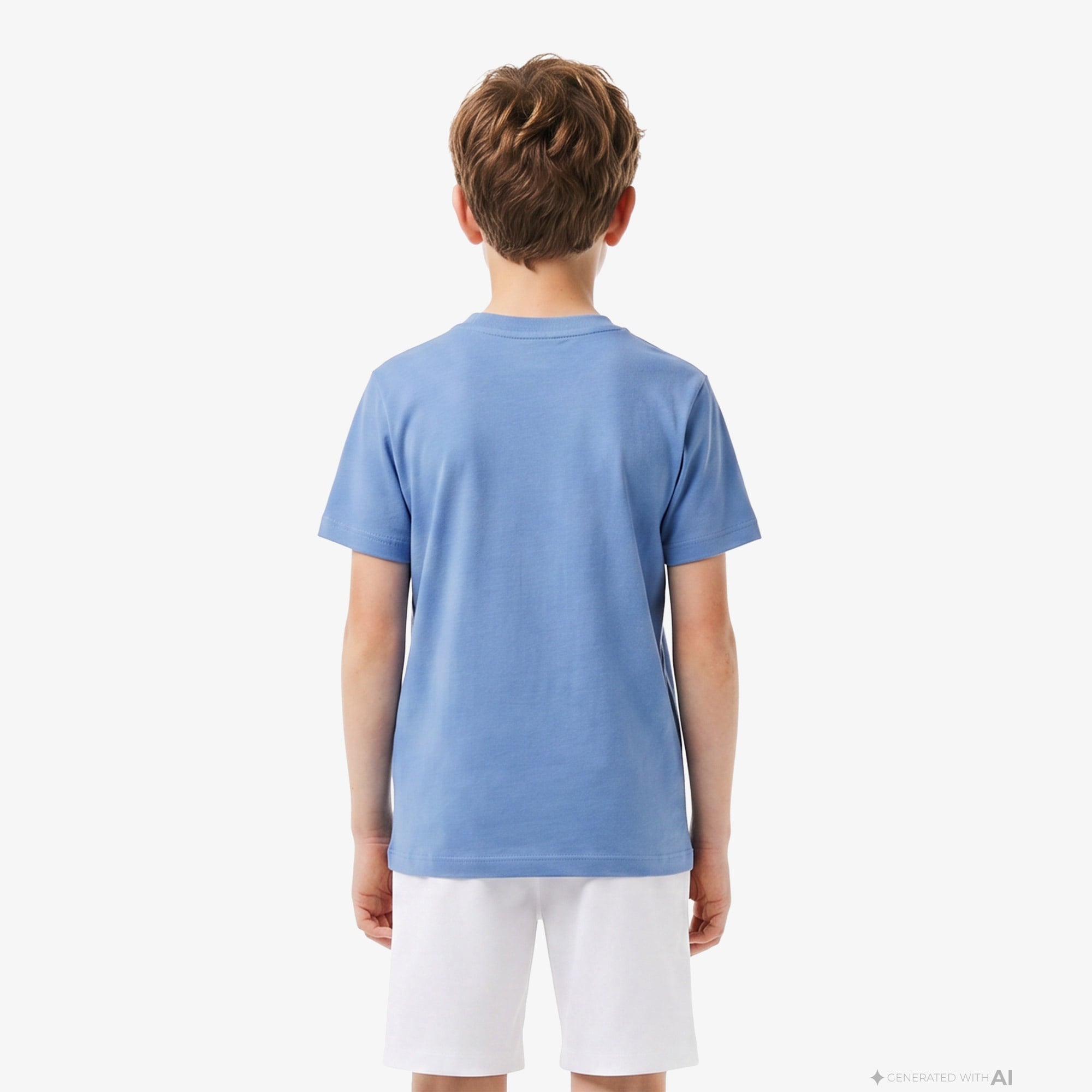 Çocuk Bisiklet Yaka Mavi T-Shirt
