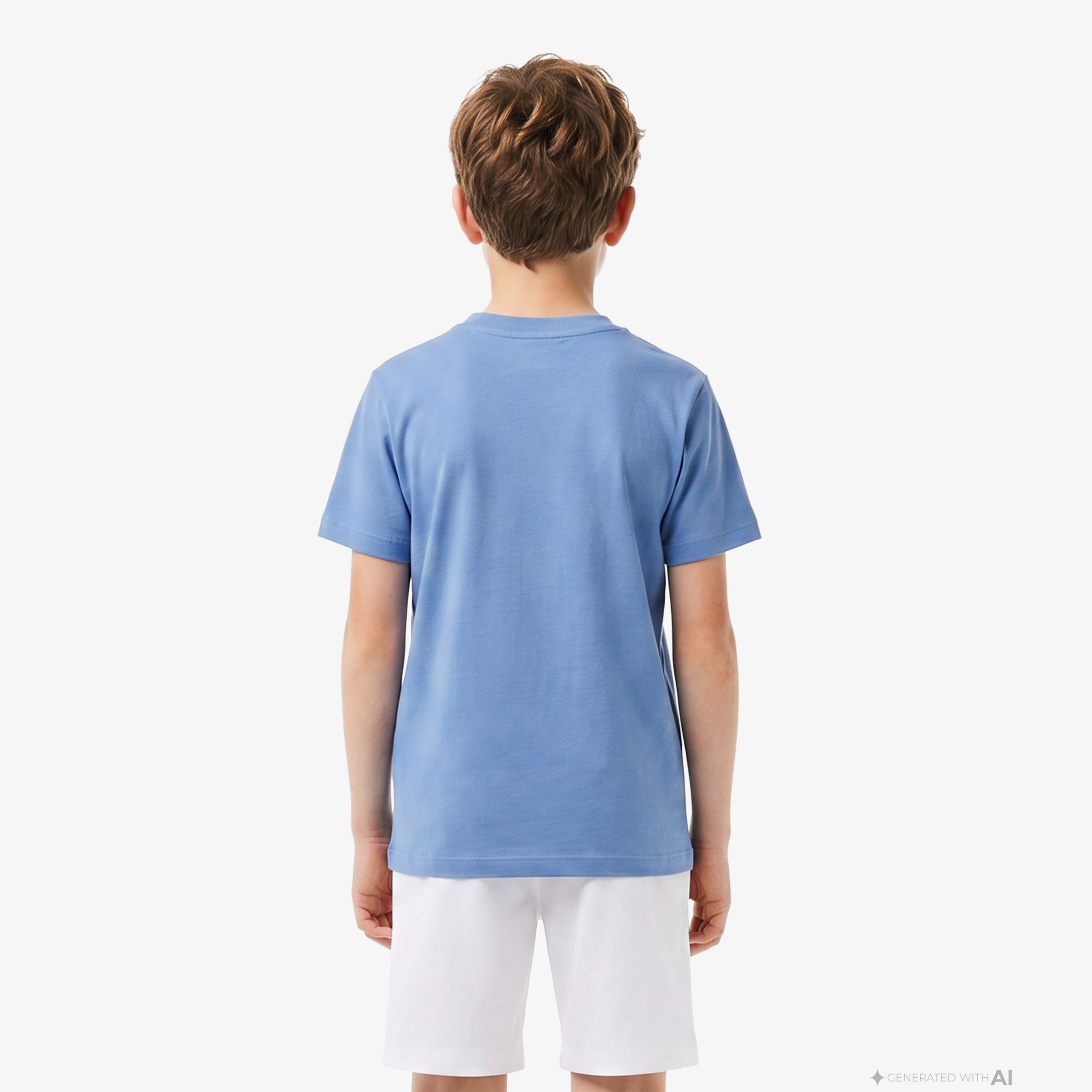 Çocuk Bisiklet Yaka Mavi T-Shirt