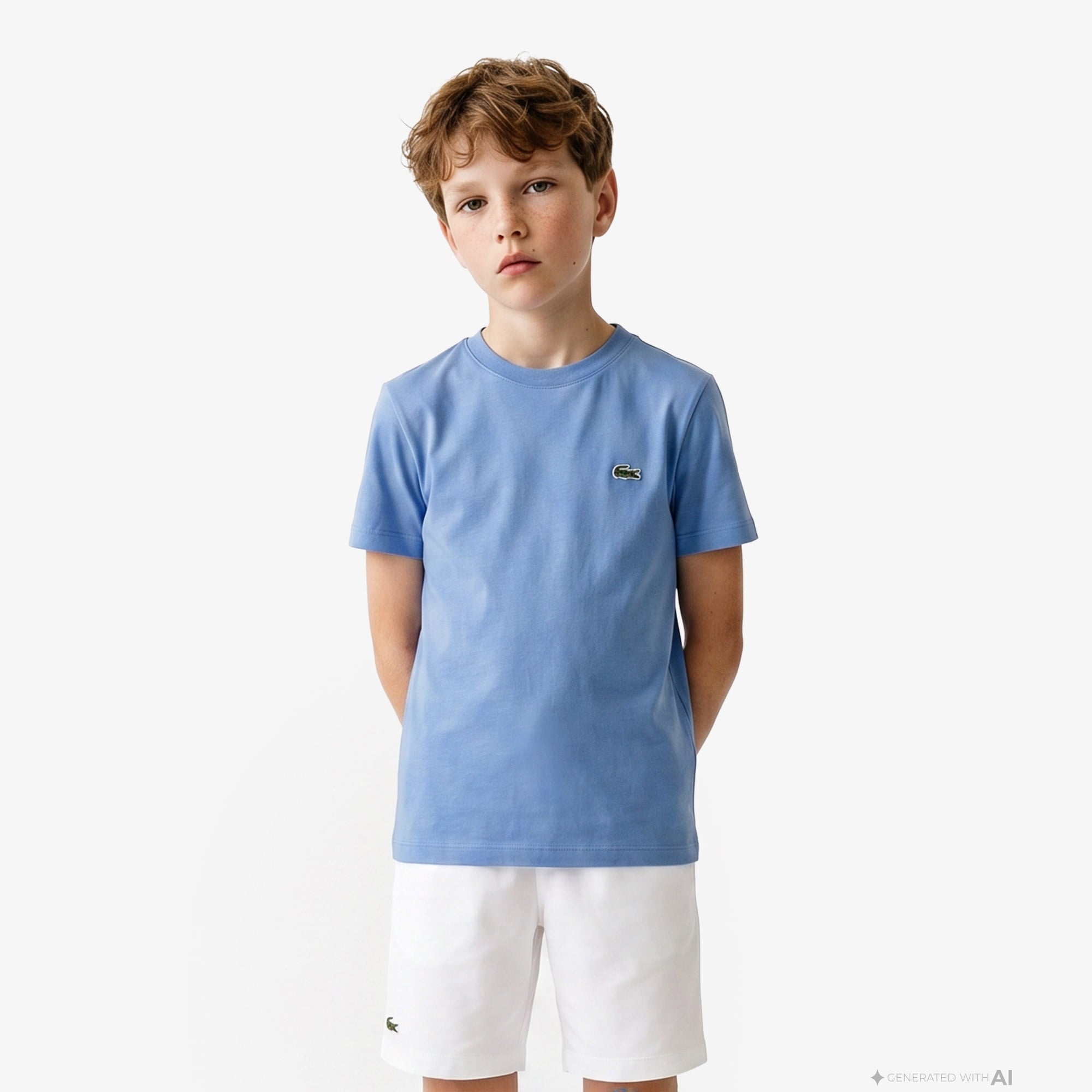 Çocuk Bisiklet Yaka Mavi T-Shirt