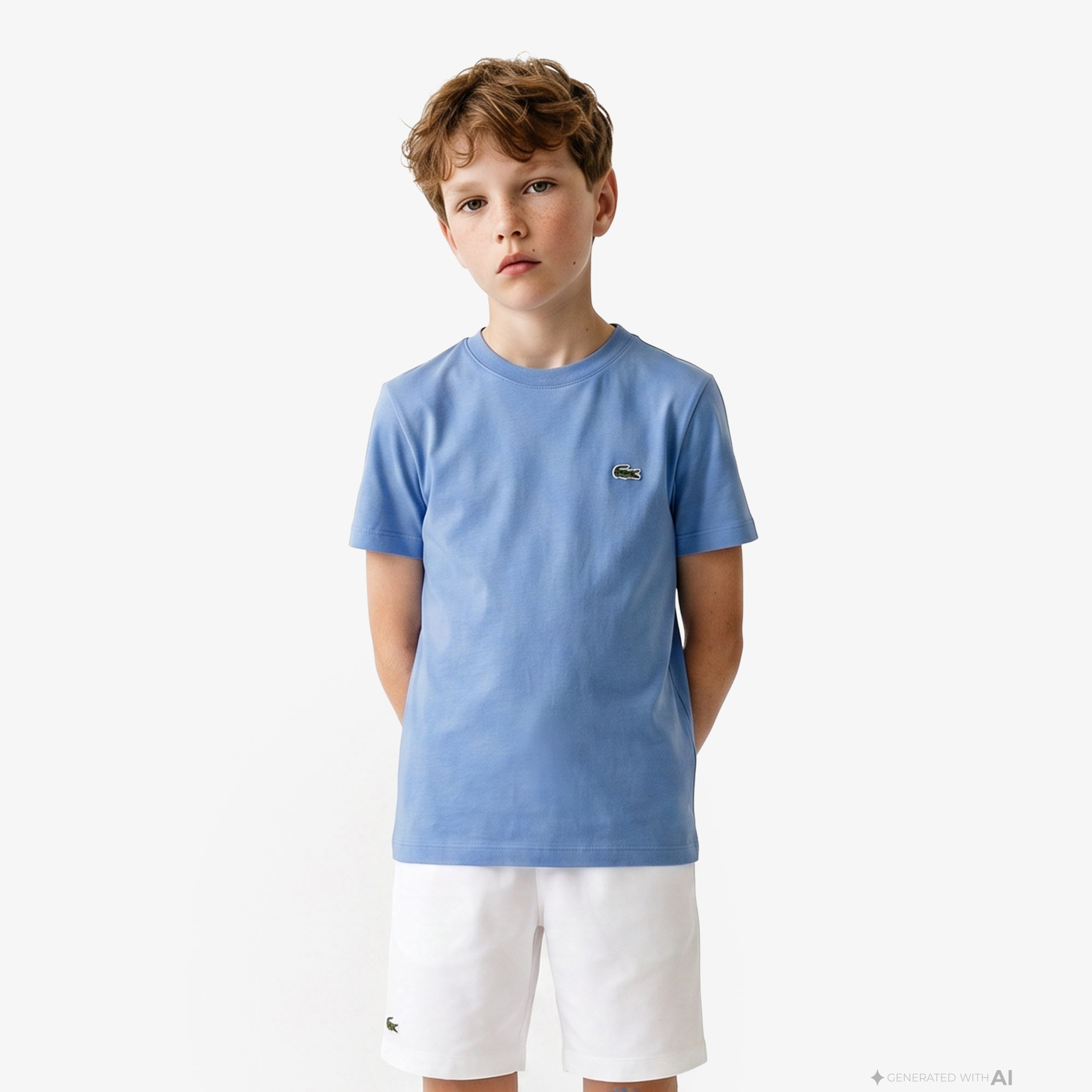 Çocuk Bisiklet Yaka Mavi T-Shirt