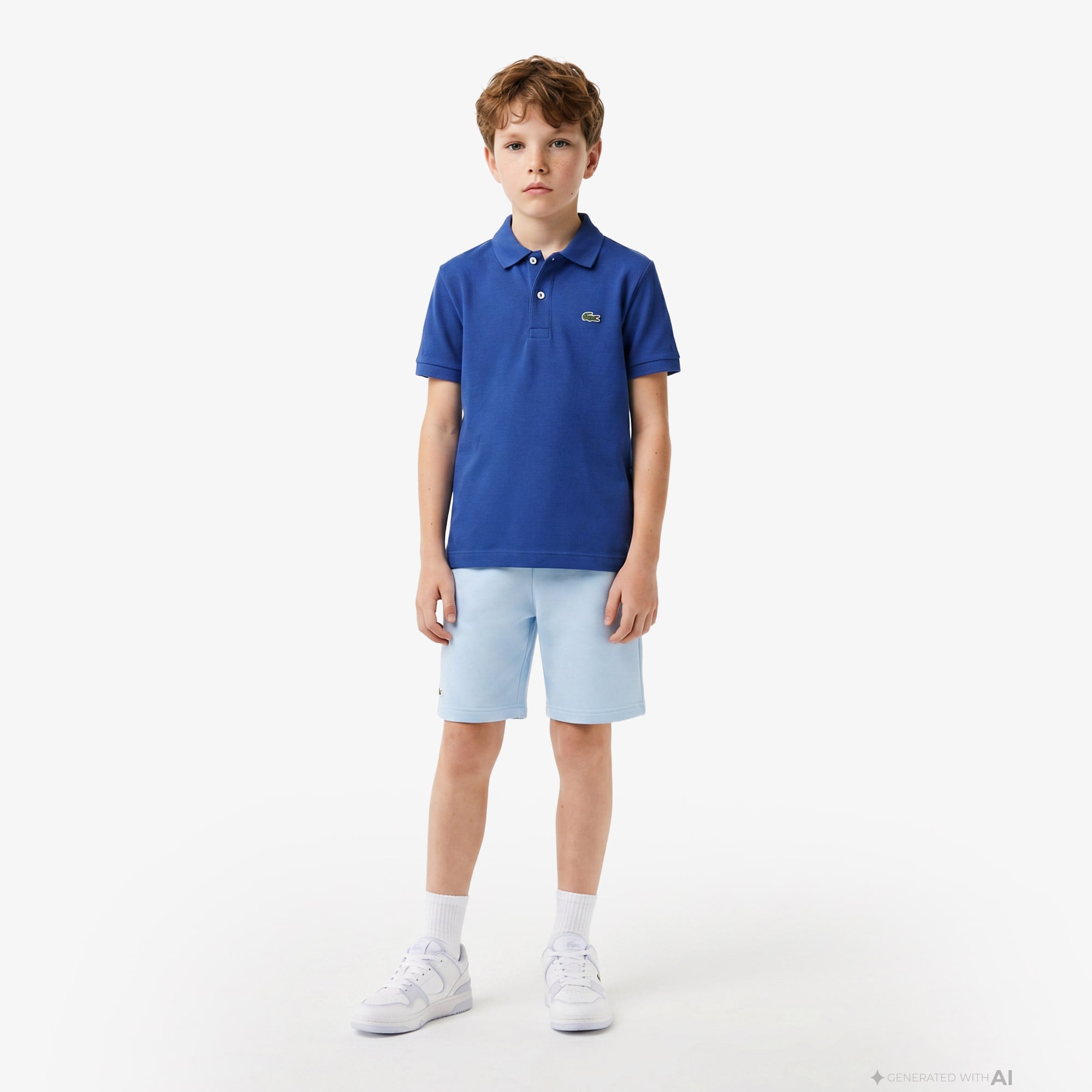 Lacoste Çocuk Mavi Polo görsel 4