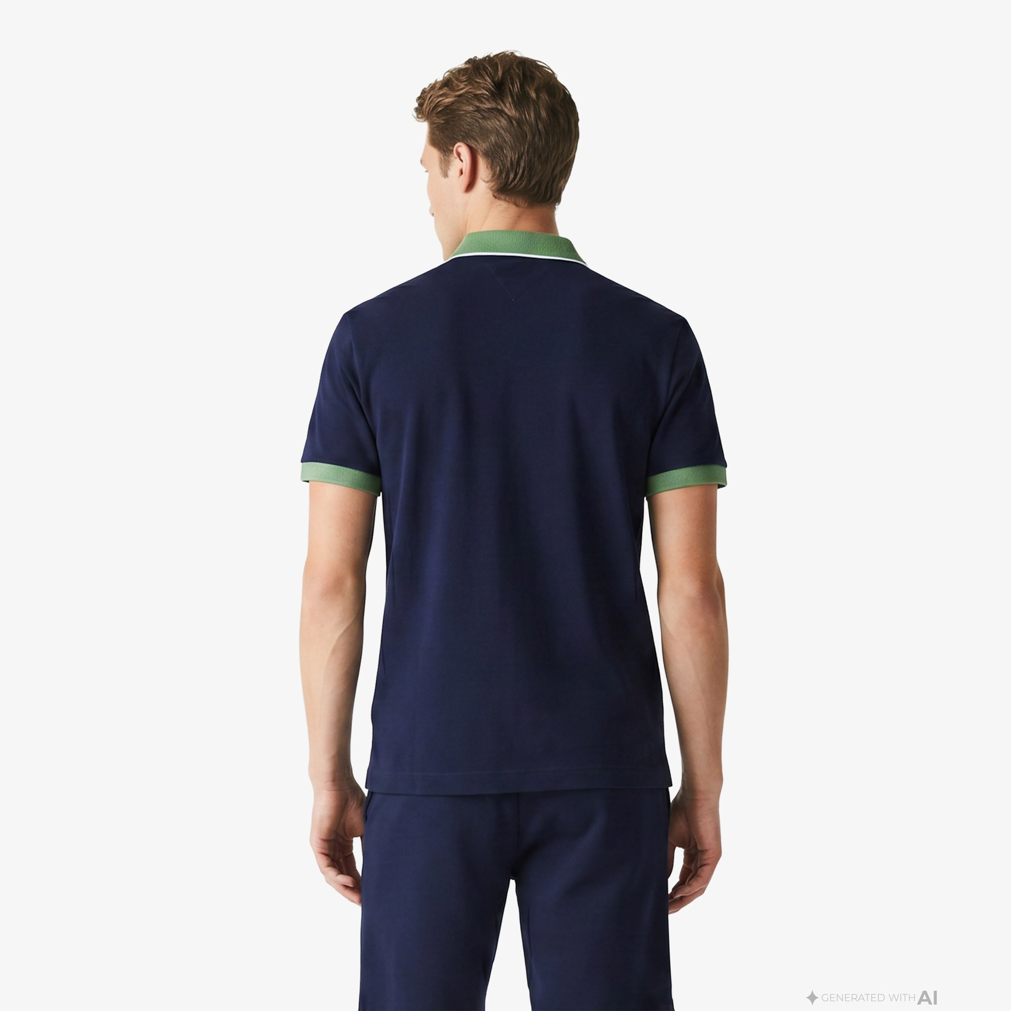 Erkek Regular Fit Renk Bloklu Lacivert Polo