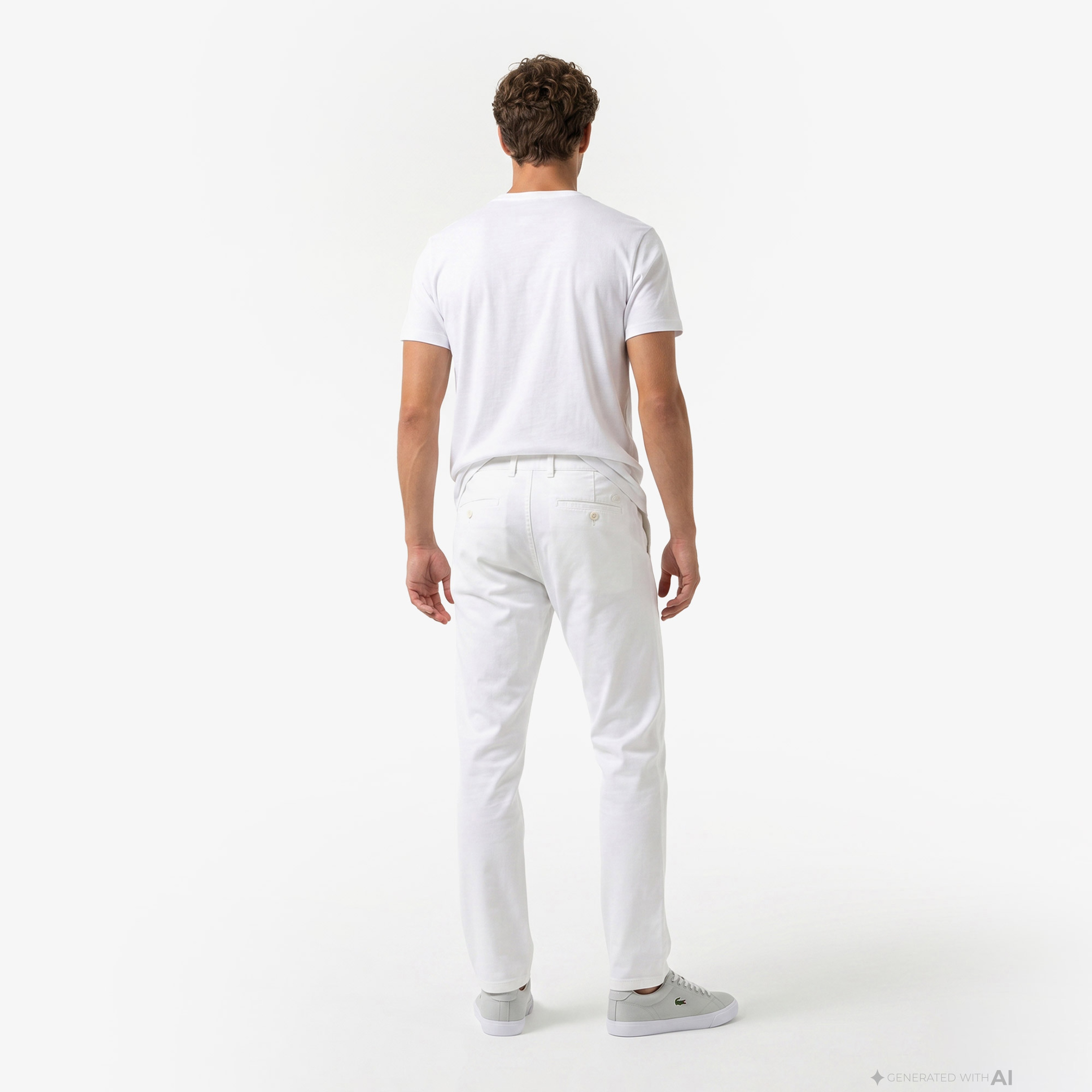 Erkek Slim Fit Krem Chino Pantolon