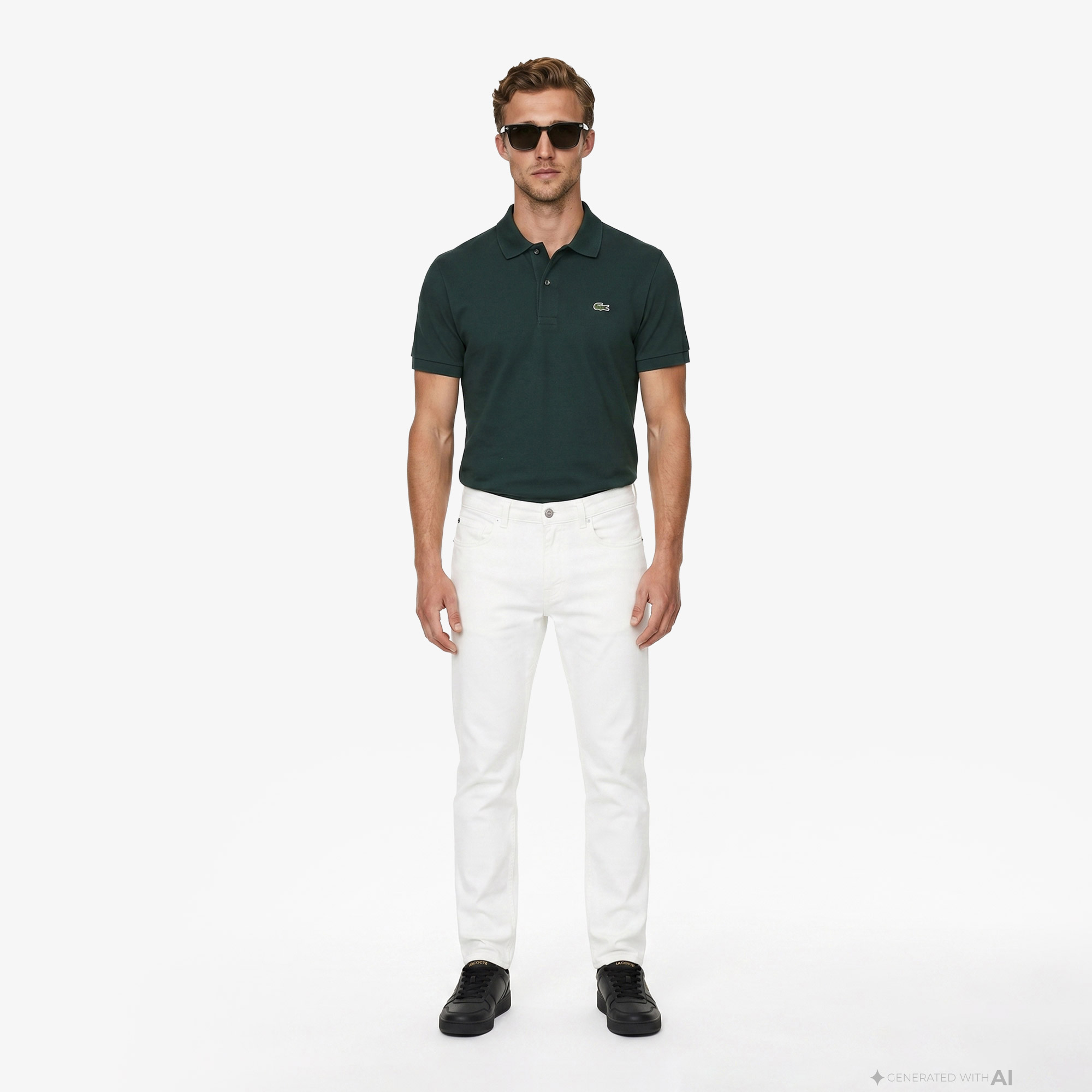 Lacoste L.12.12 Light Erkek Classic Fit Yeşil Polo görsel 4