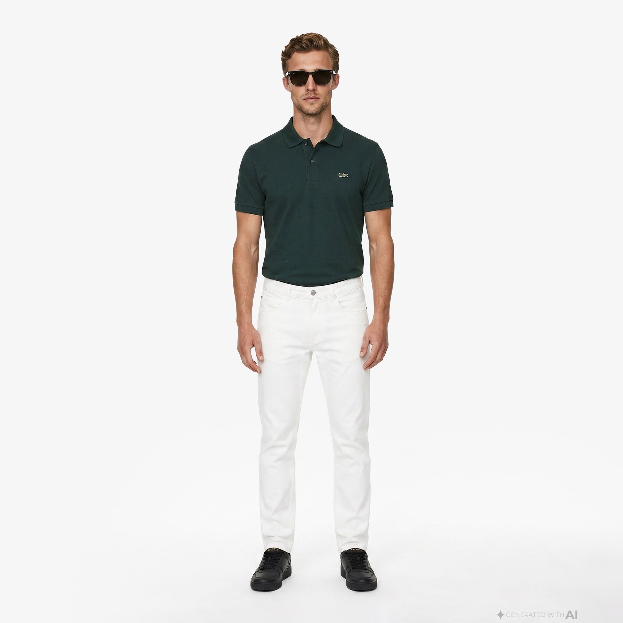 L.12.12 Light Erkek Classic Fit Yeşil Polo