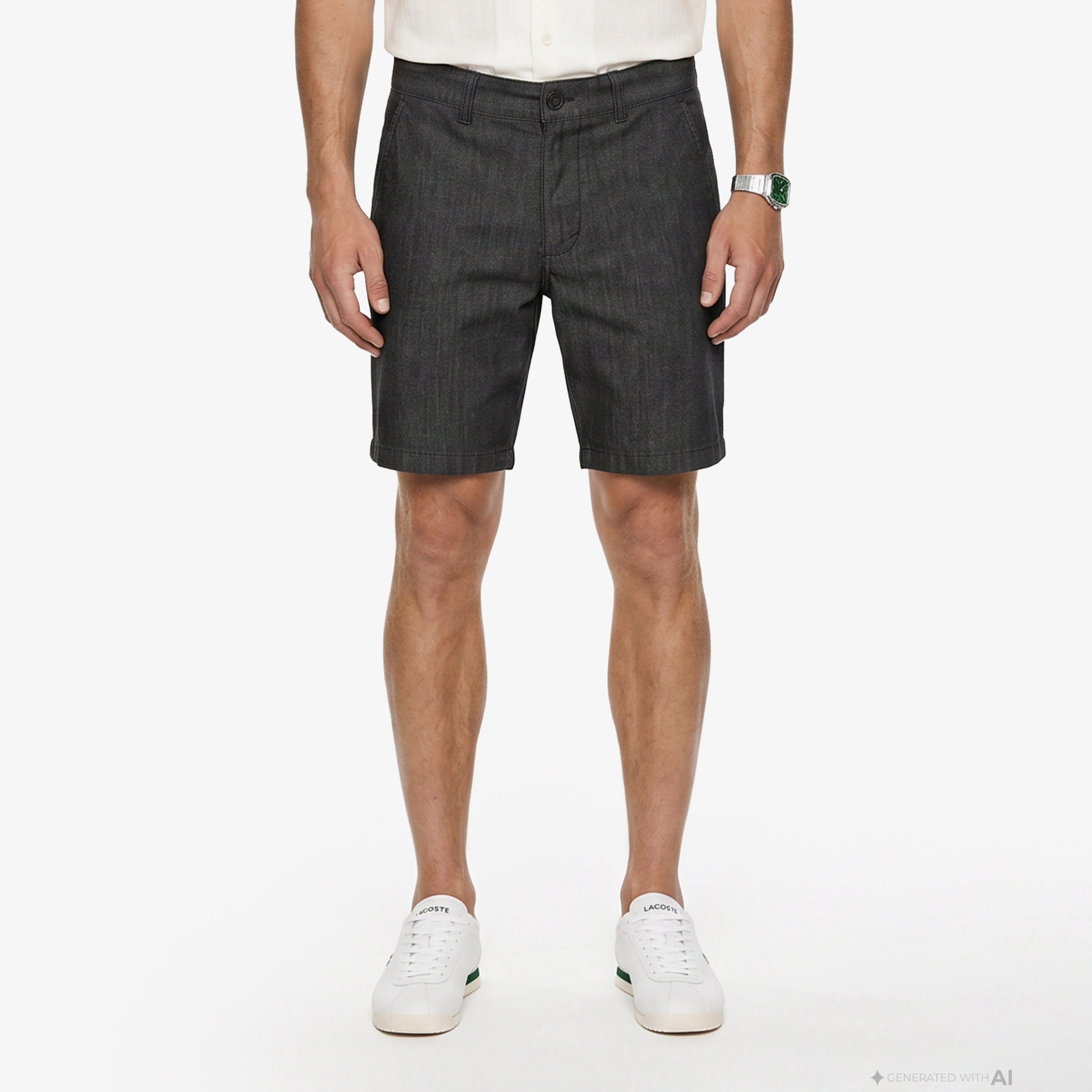Erkek Slim Fit Siyah Bermuda Şort Erkek Slim Fit Siyah Bermuda Şort
