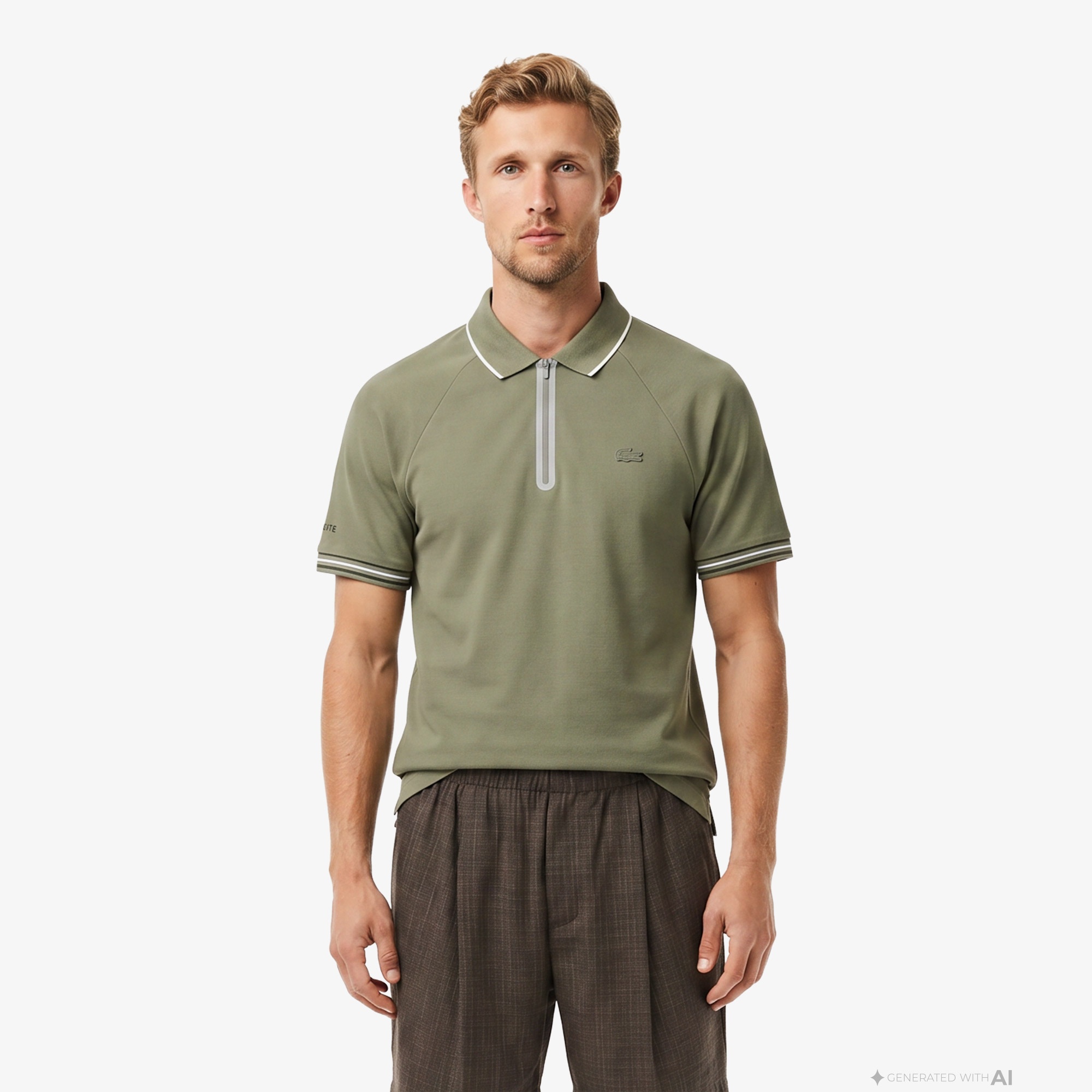 Erkek Regular Fit Haki Polo
