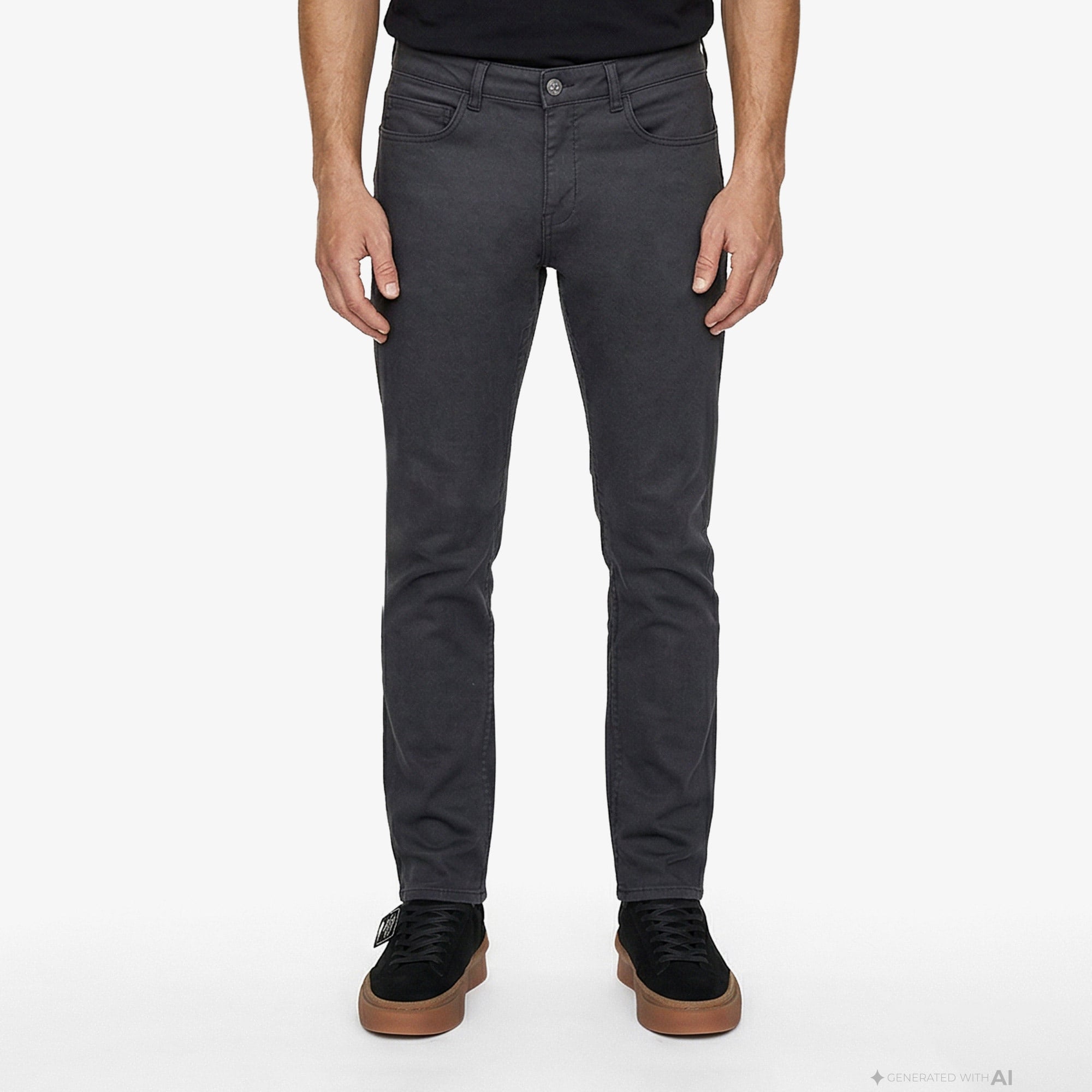 Erkek Slim Fit Koyu Gri Pantolon