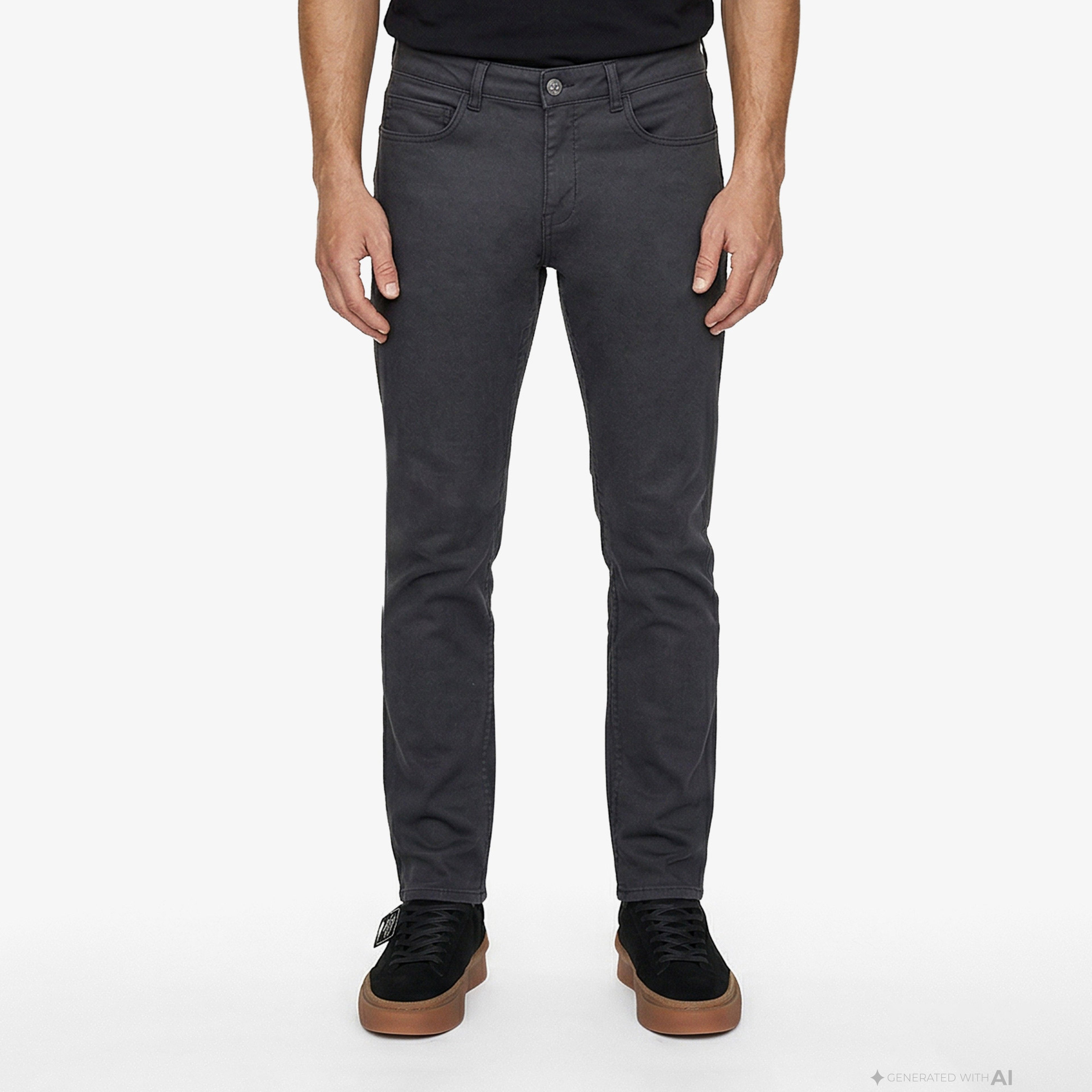 Erkek Slim Fit Koyu Gri Pantolon Erkek Slim Fit Koyu Gri Pantolon