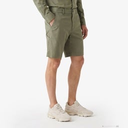 Erkek Relaxed Fit Haki Bermuda Şort Yeşil