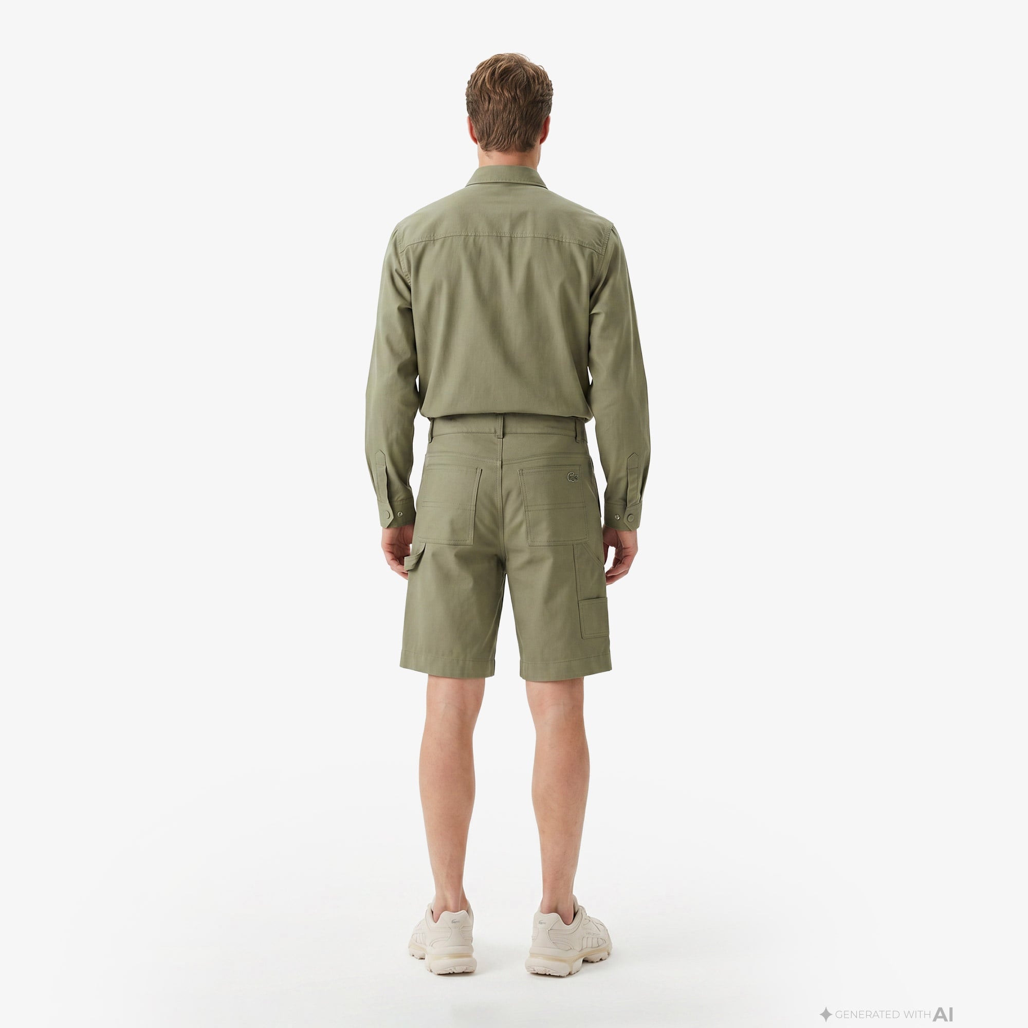 Erkek Relaxed Fit Haki Bermuda Şort