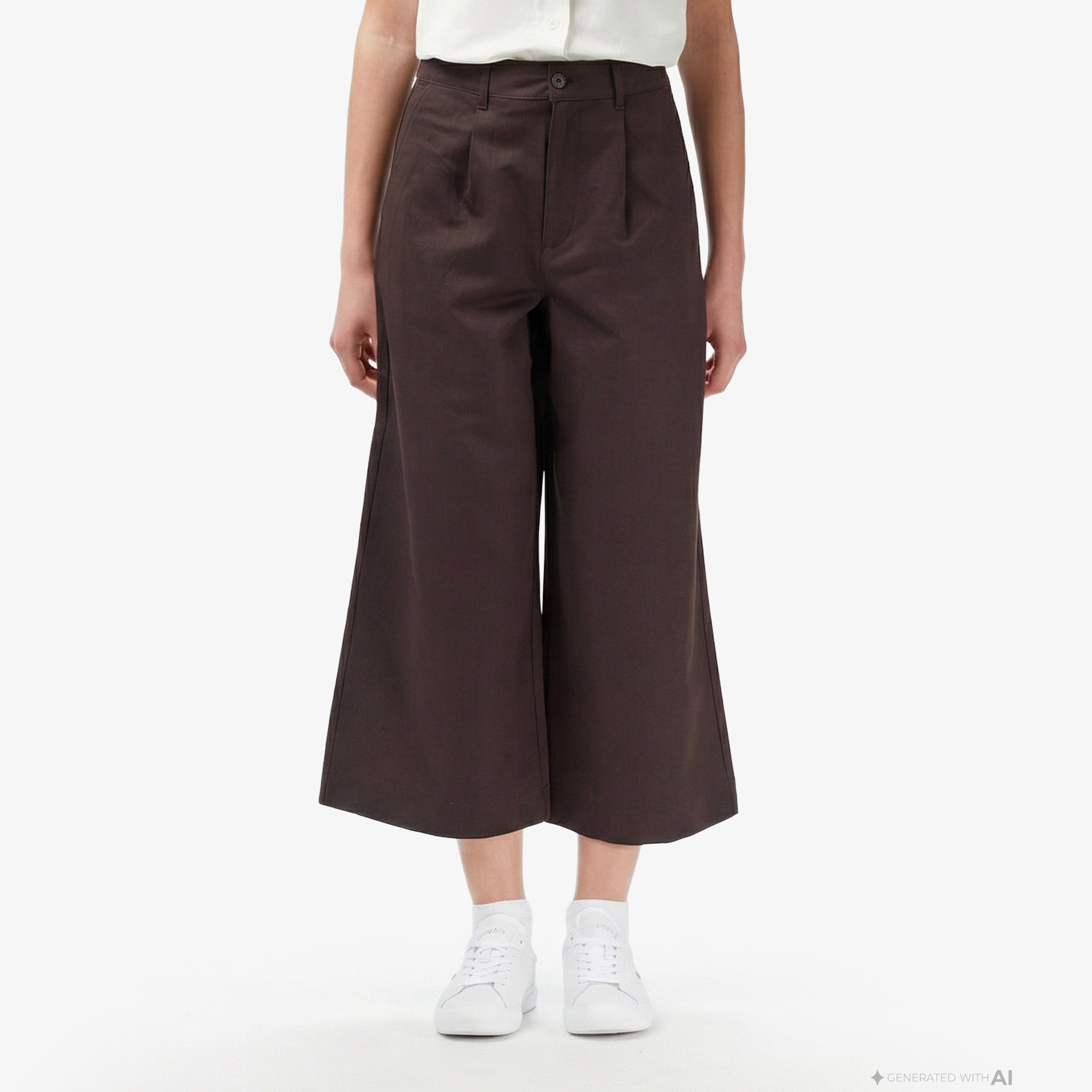 Lacoste Kadın Relaxed Fit Kahverengi Pantolon görsel 2