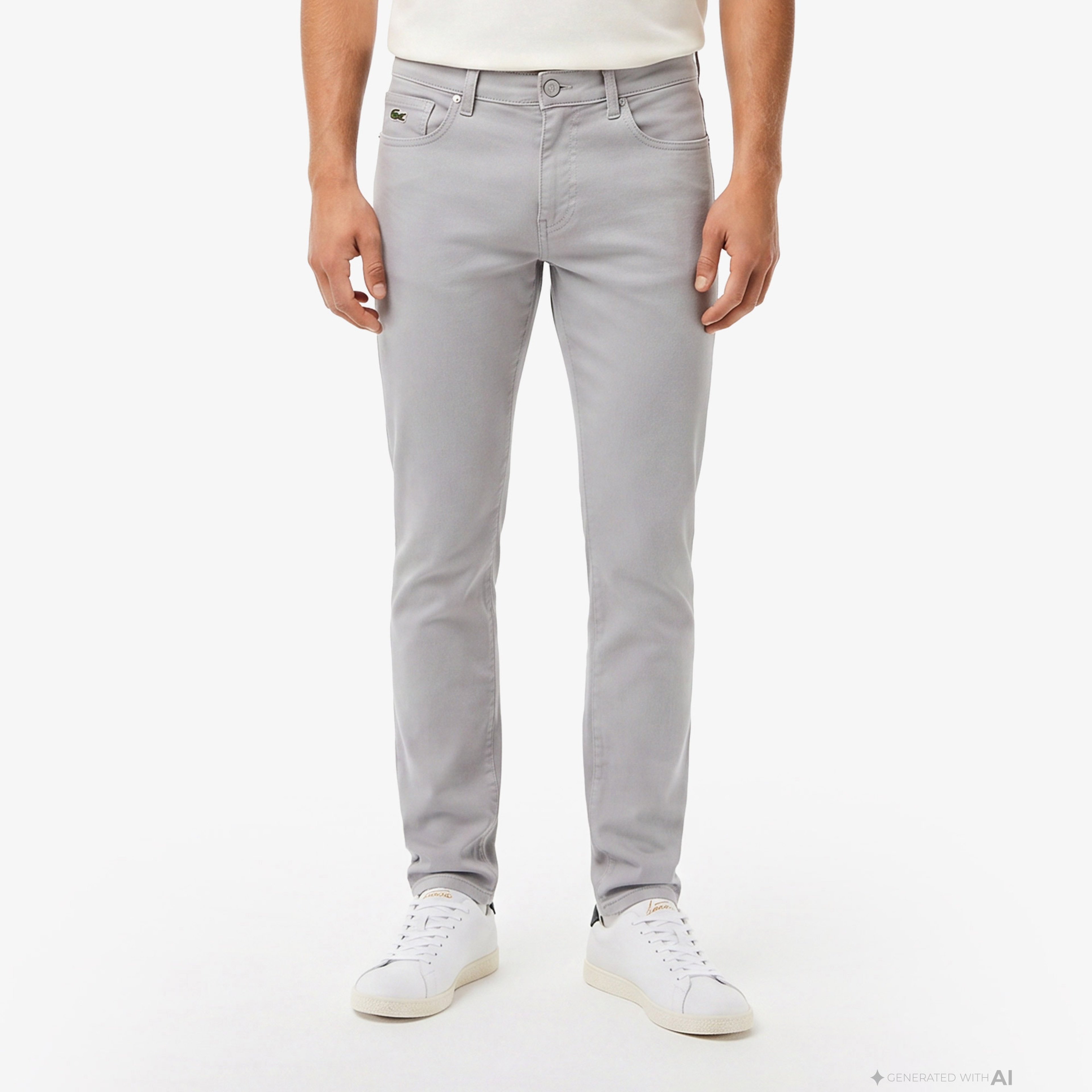 Erkek Slim Fit Gri Jean Pantolon
