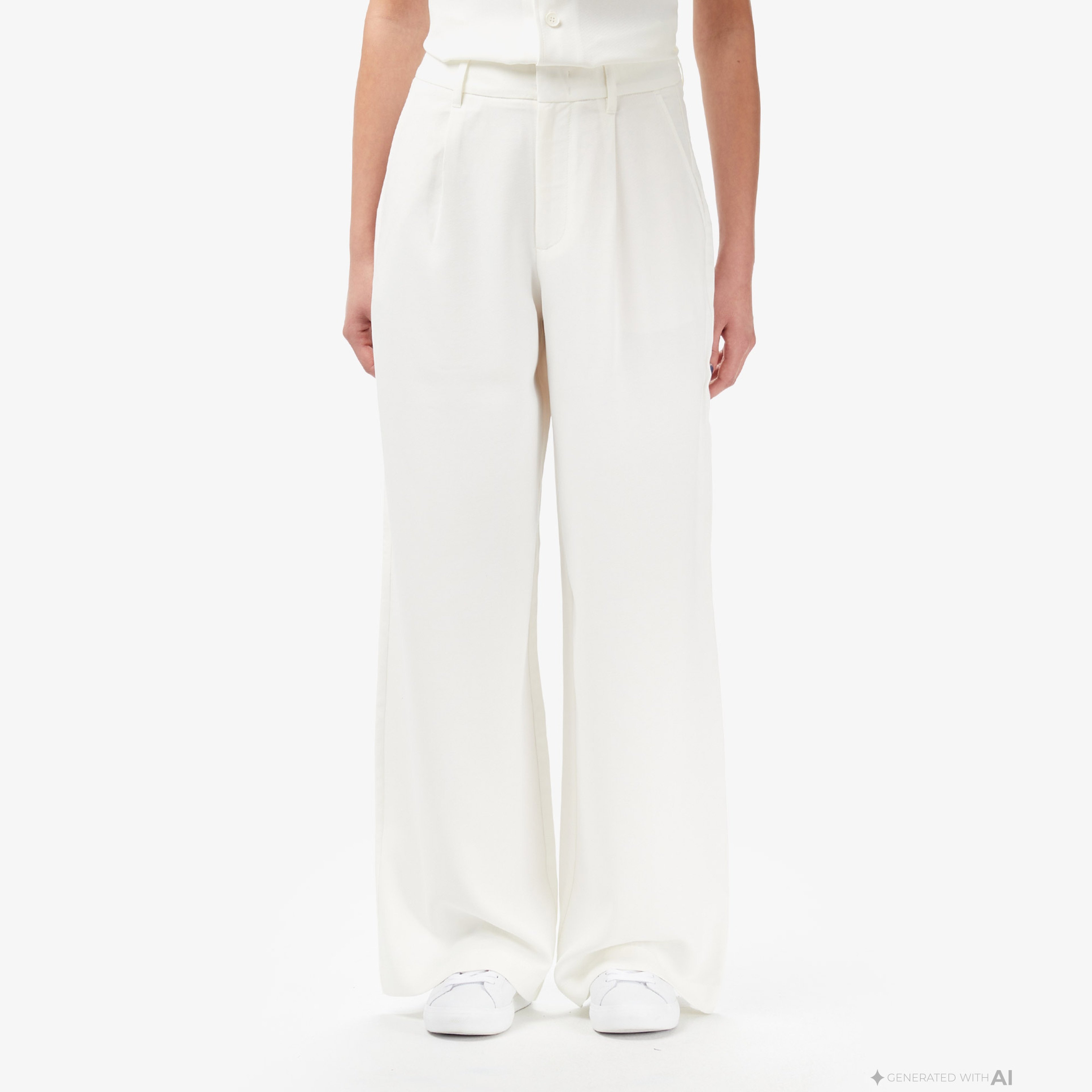 Kadın Relaxed Fit Krem Pantolon