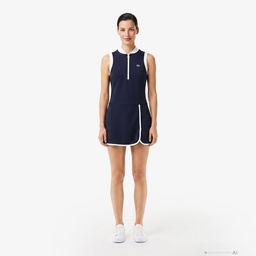 Kadın Classic Fit Kolsuz Yarım Fermuarlı Lacivert Elbise Lacivert