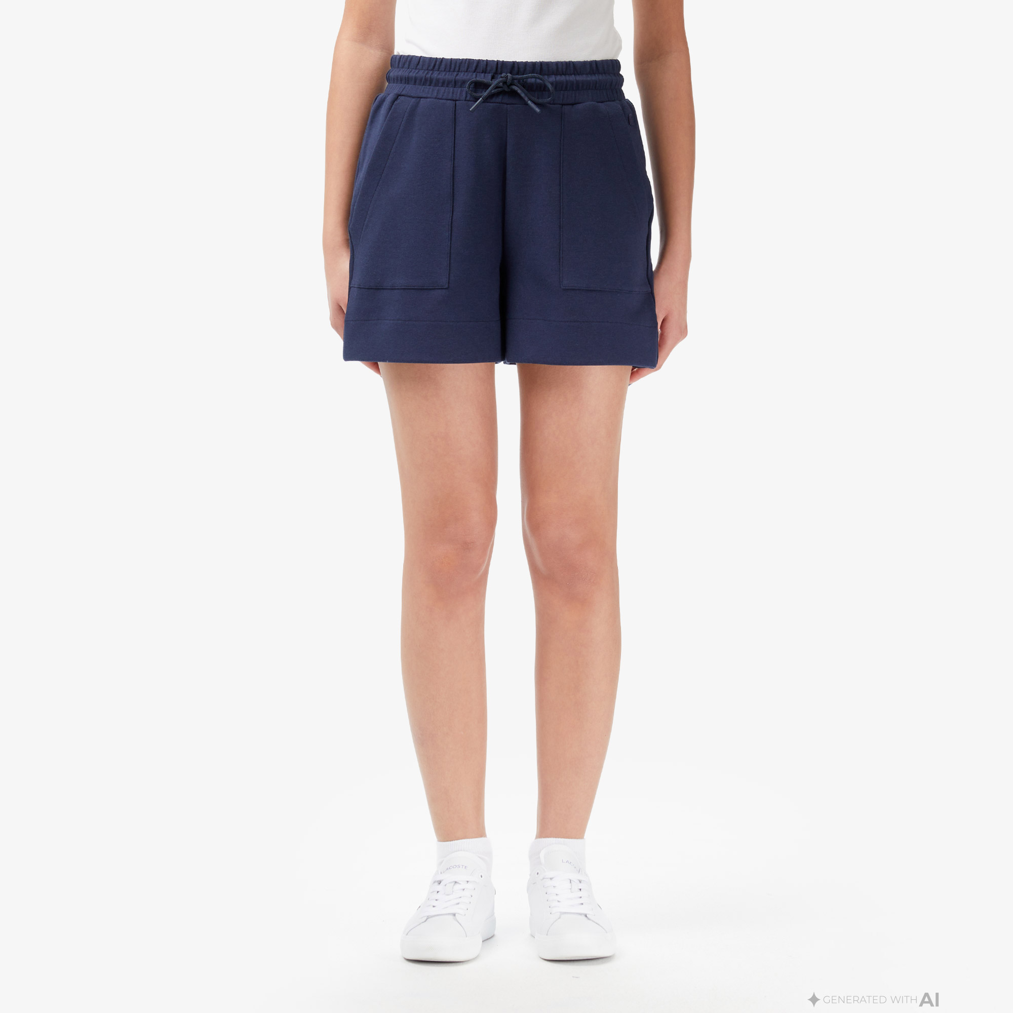 Lacoste Kadın Relaxed Fit Lacivert Şort görsel 2